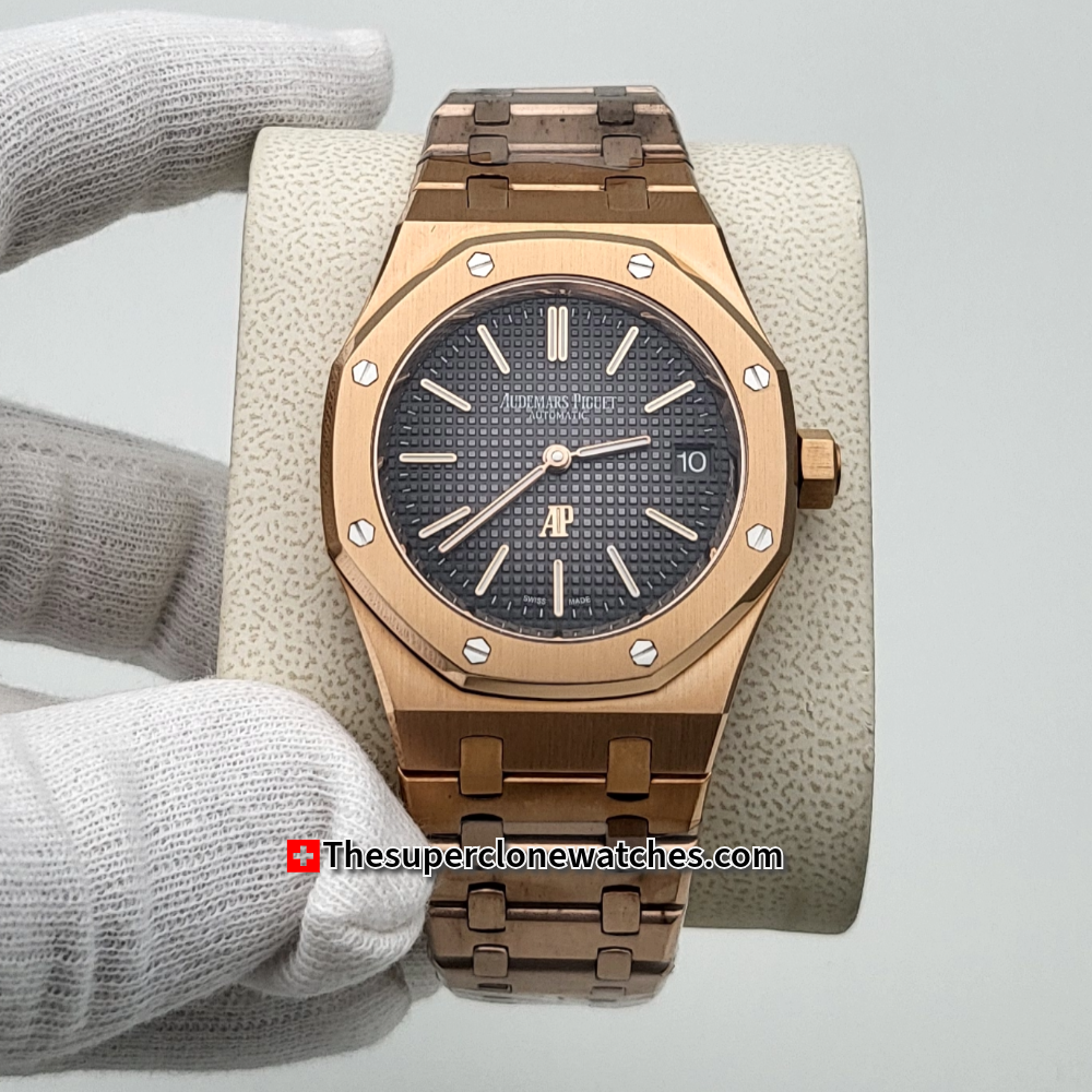 Audemars Piguet Royal Oak Jumbo Extra-Thin Smoked Grey Dial Exact 1:1 Super Clone 7121 Swiss Movement Replica Watch