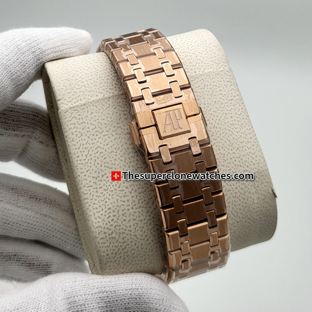 Audemars Piguet Royal Oak Tourbillon Pink Gold Blue Sunray Dial Exact 1:1 Super Clone 2924 Swiss Movement Replica Watch