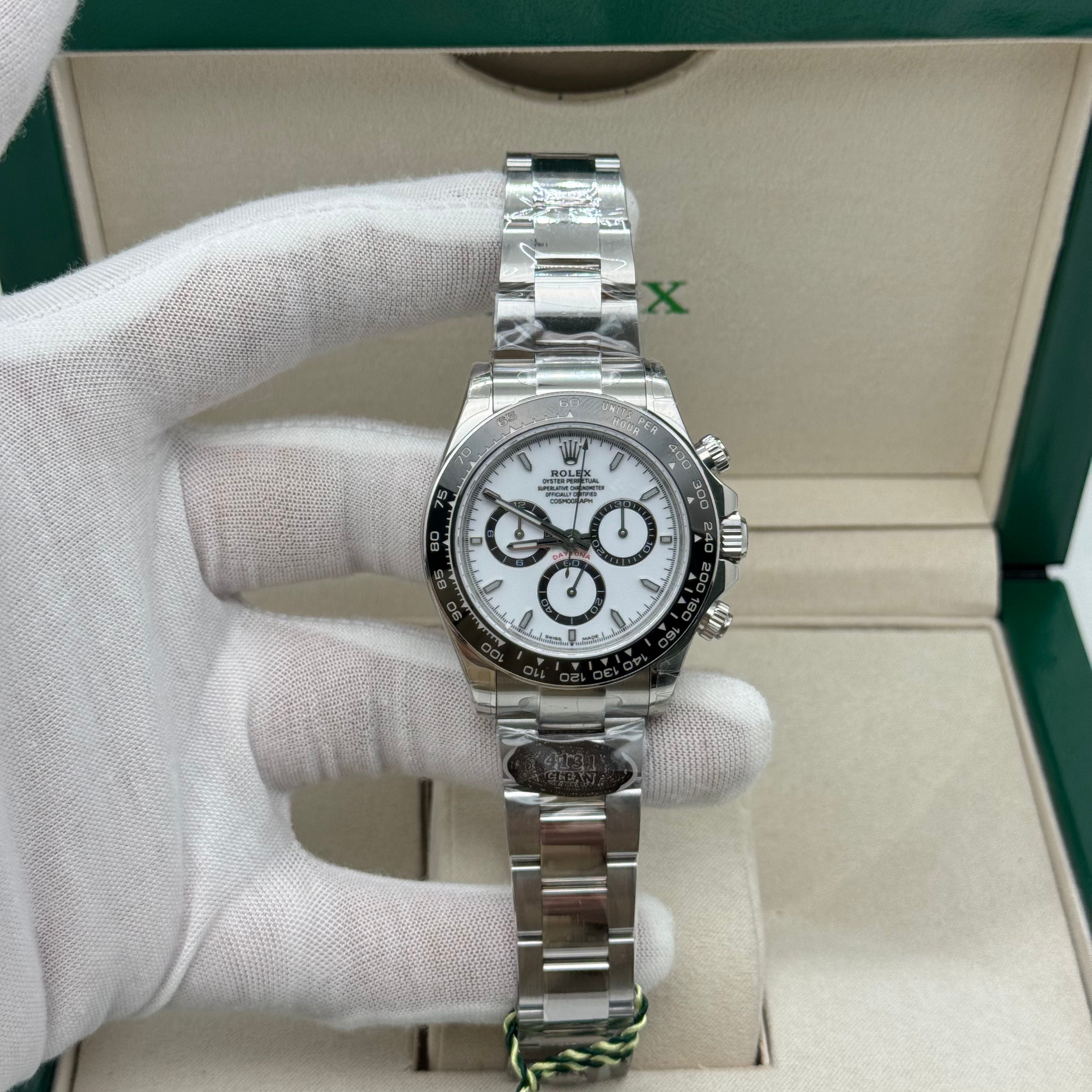 Rolex Daytona 2024 Steel Rim Bezel Ceramic Stainless Steel White Dial 40 MM