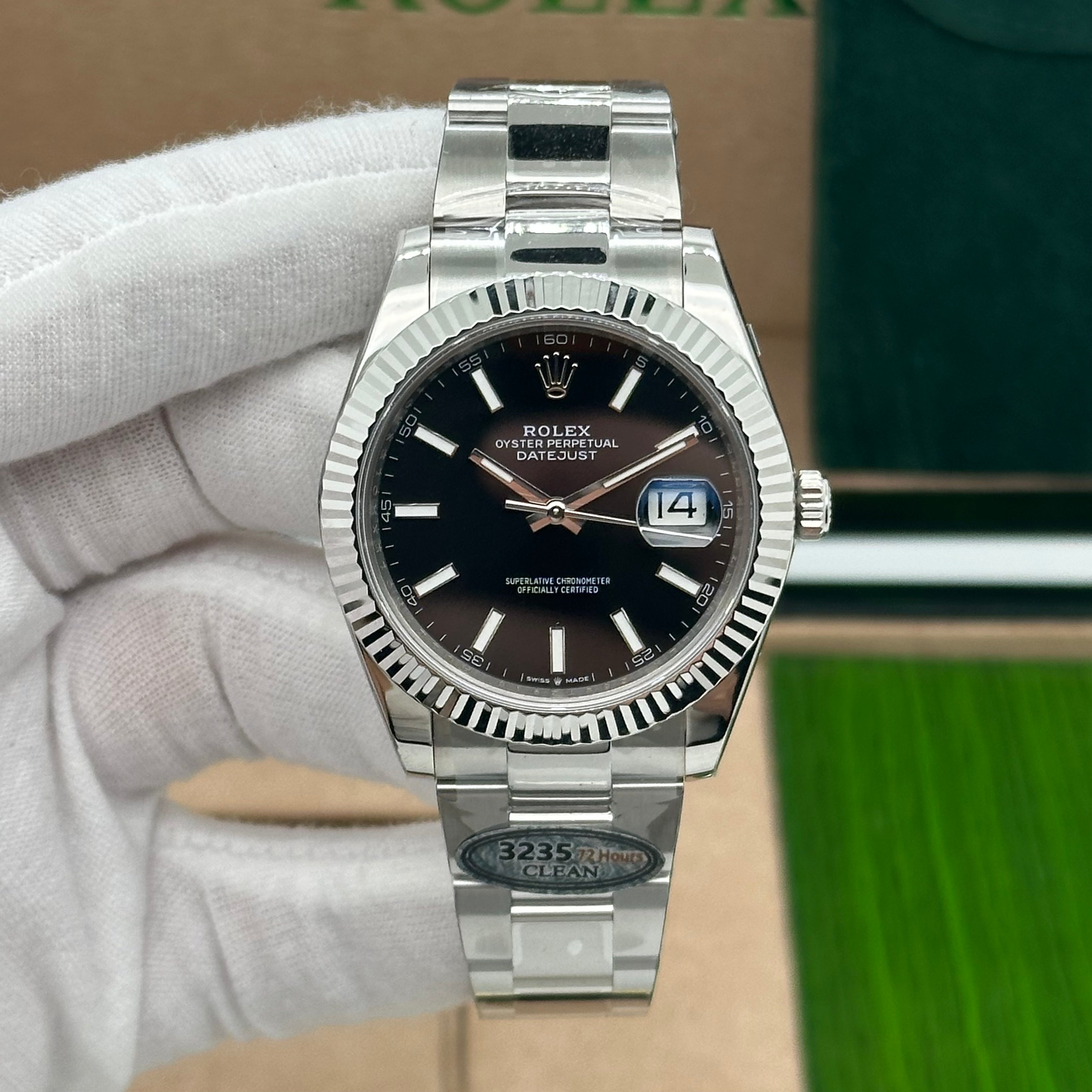 Rolex Datejust 41mm Black Dial Fluted Bezel – Swiss Super Clone 1:1