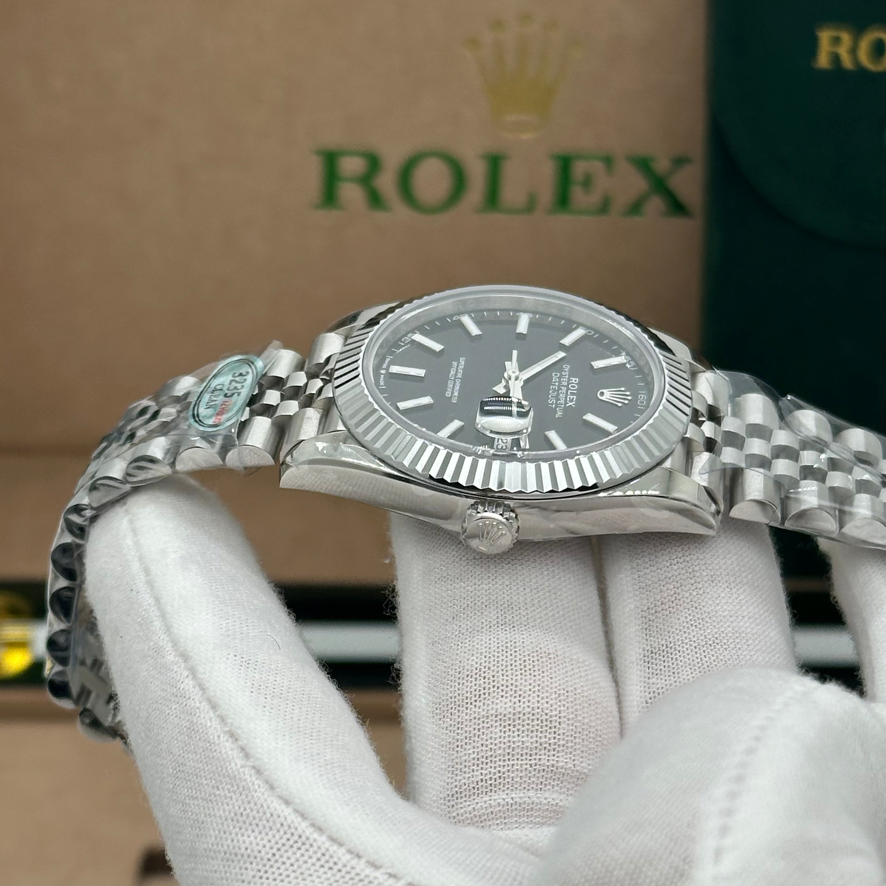 Rolex Datejust 41MM NEW 2023 Black Stick Dial Jubilee Bracelet