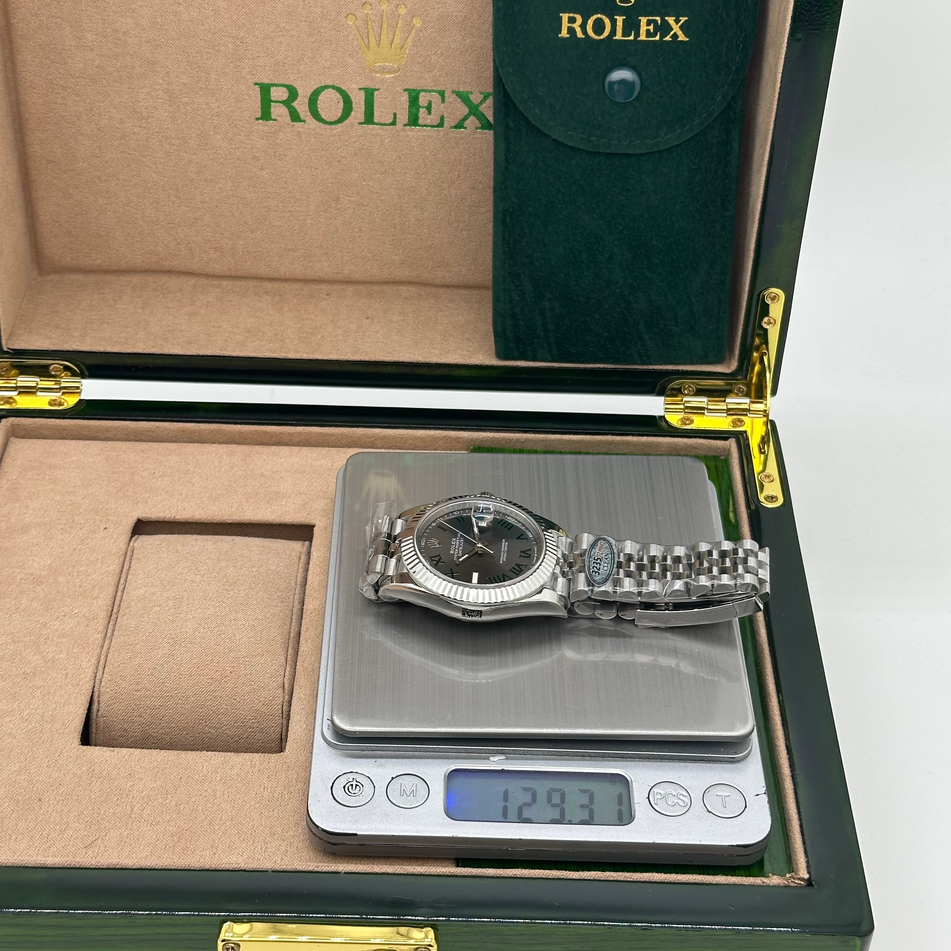 Rolex Datejust 41mm Slate Grey Dial Green Roman Numerals