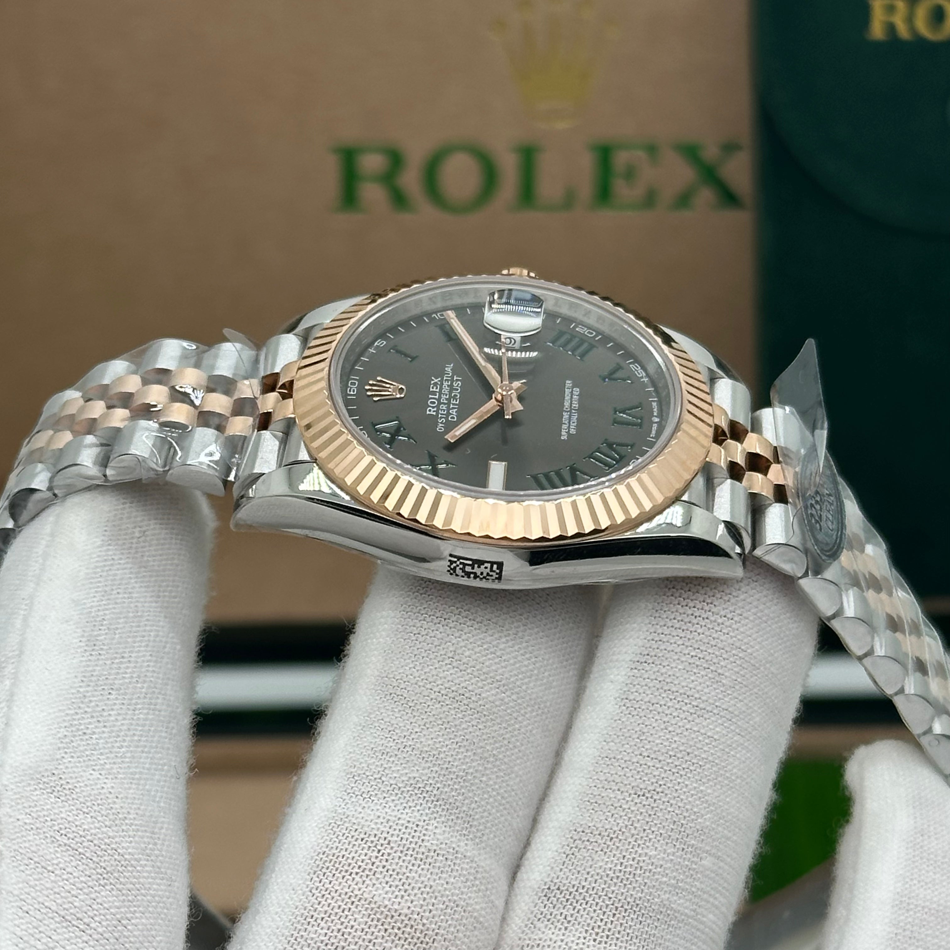 Rolex Datejust 41MM Wimbledon Dial – Slate Grey with Green Roman Numerals