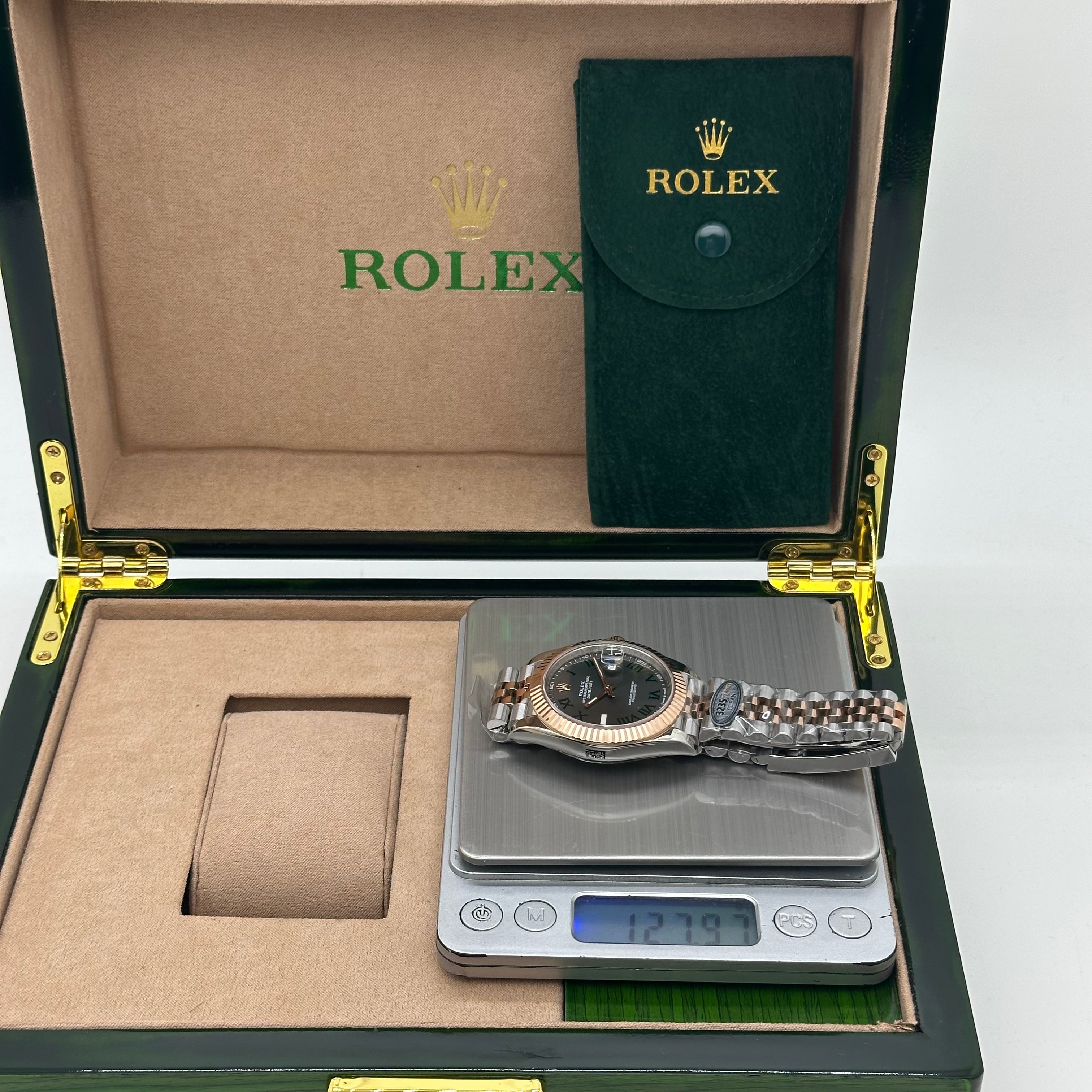 Rolex Datejust 41MM Wimbledon Dial – Slate Grey with Green Roman Numerals
