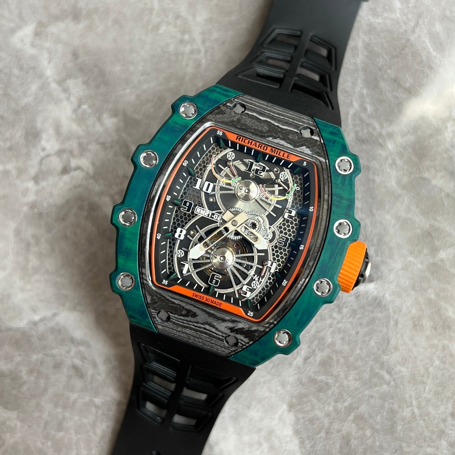 Richard Mille RM 21-02 McLaren Flyback Chronograph – Carbon TPT® & Green Quartz TPT®