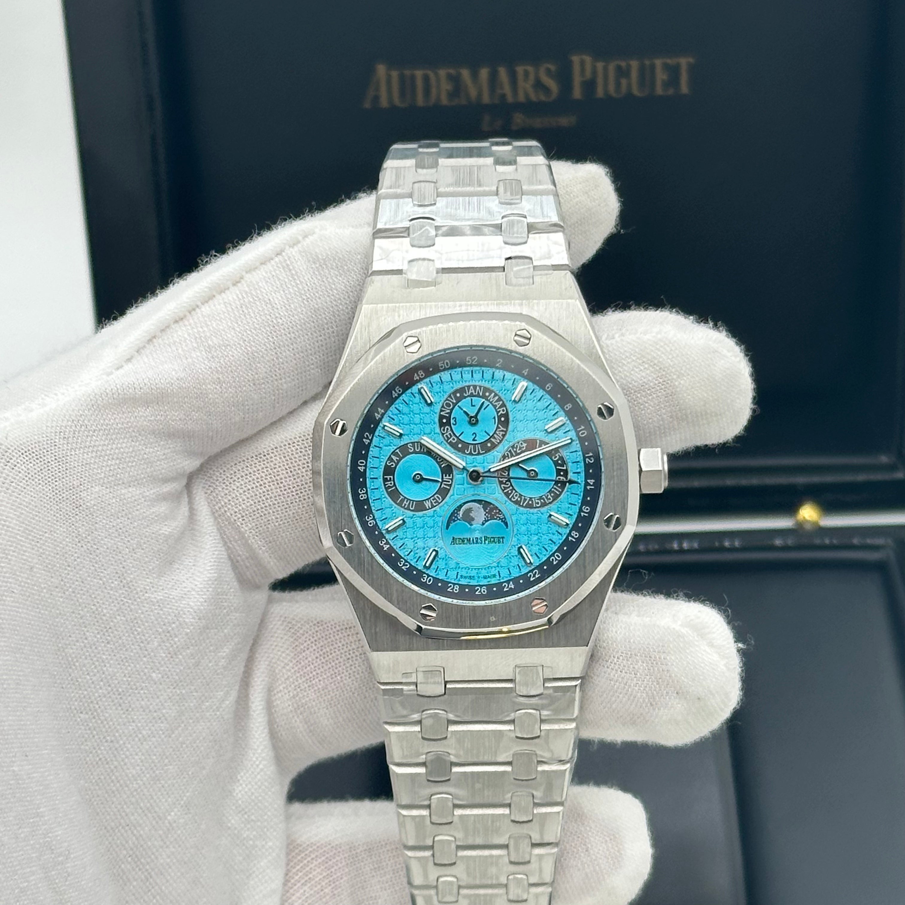 Audemars Piguet Royal Oak Perpetual Calendar – Turquoise Blue Dial – Swiss Super Clone 1:1