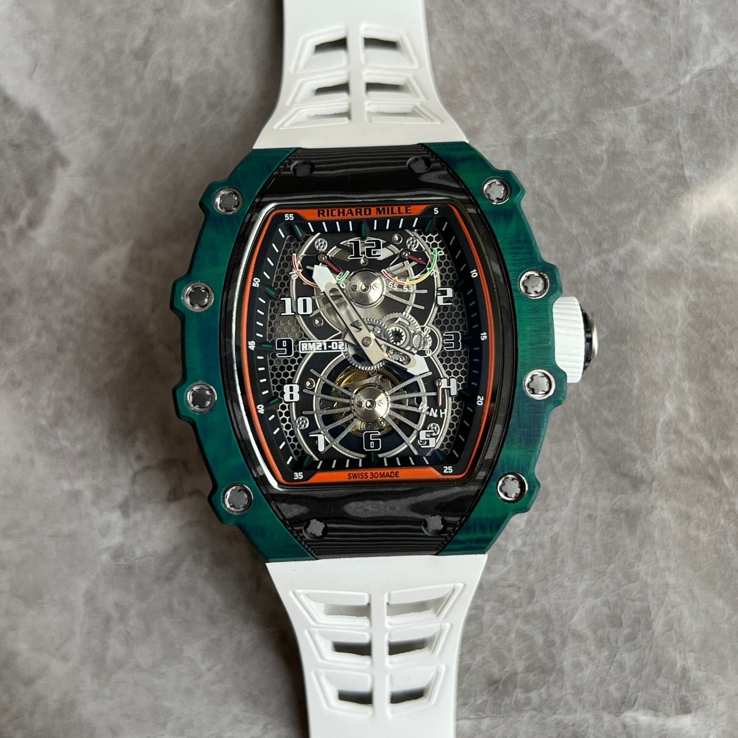 Richard Mille RM 11-03 McLaren Automatic Flyback Chronograph – Green Quartz TPT® with White Strap
