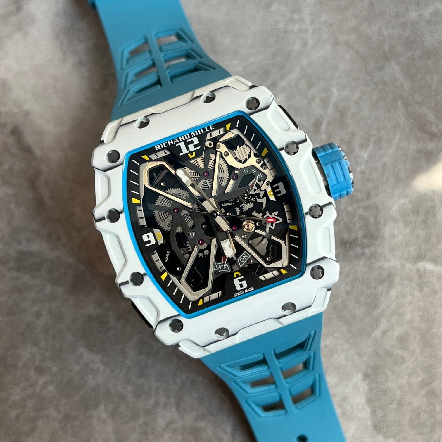 Richard Mille RM 35-03 Rafael Nadal – White Quartz TPT® with Sky Blue Strap