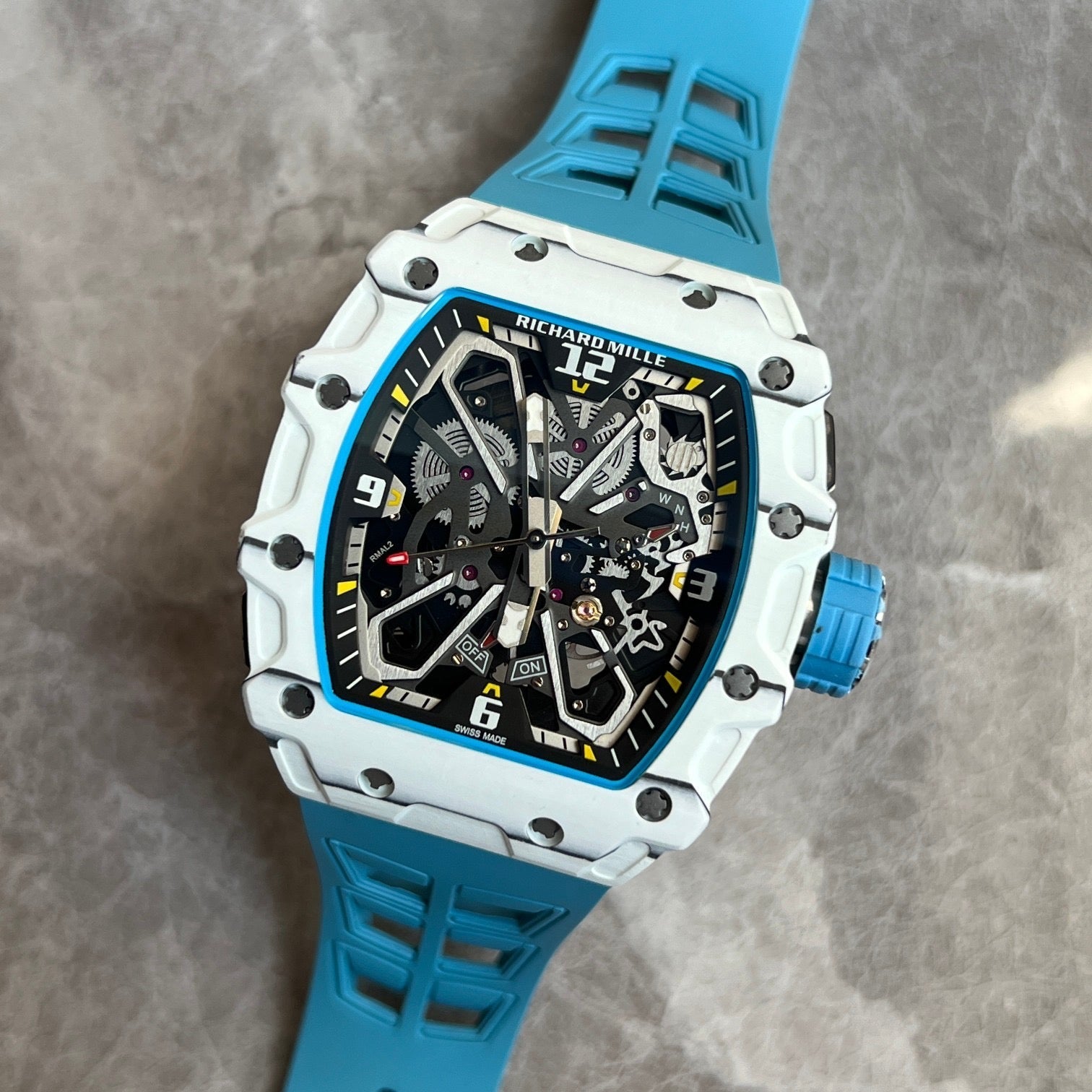 Richard Mille RM 35-03 Rafael Nadal – White Quartz TPT® with Sky Blue Strap