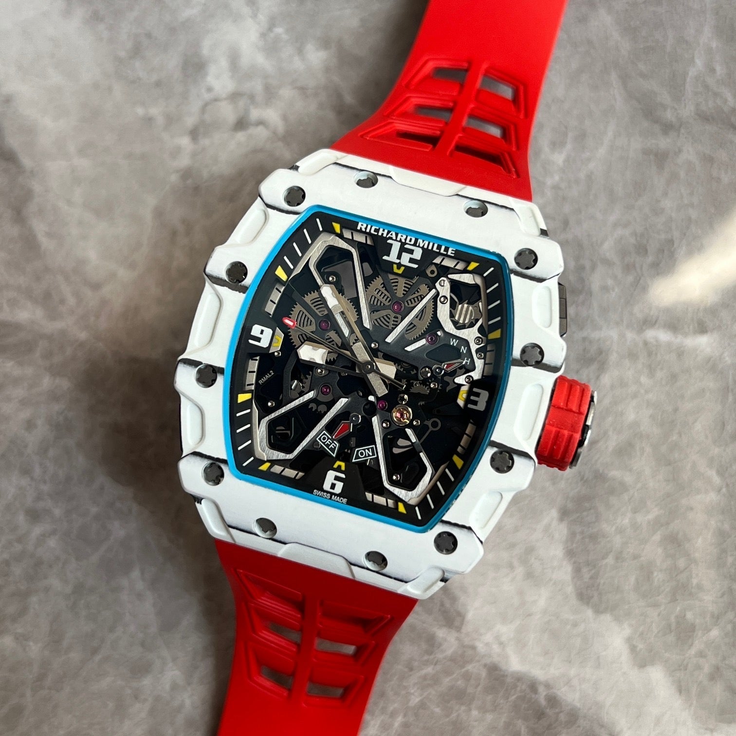Richard Mille RM 35-03 Rafael Nadal – White Quartz TPT® with Red Strap