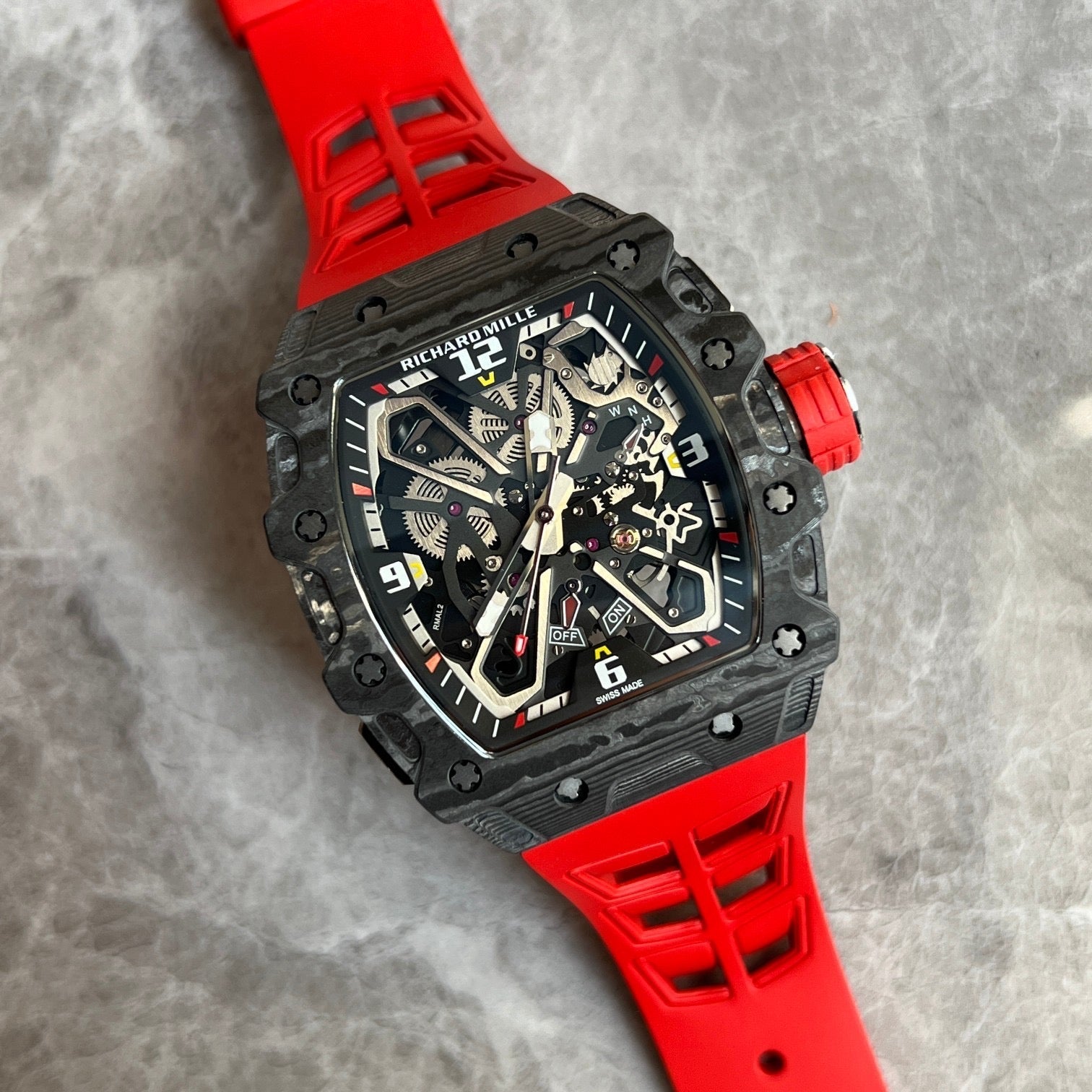 Richard Mille RM 11-03 Rafael Nadal Automatic Flyback Chronograph – Carbon TPT® with Red Strap