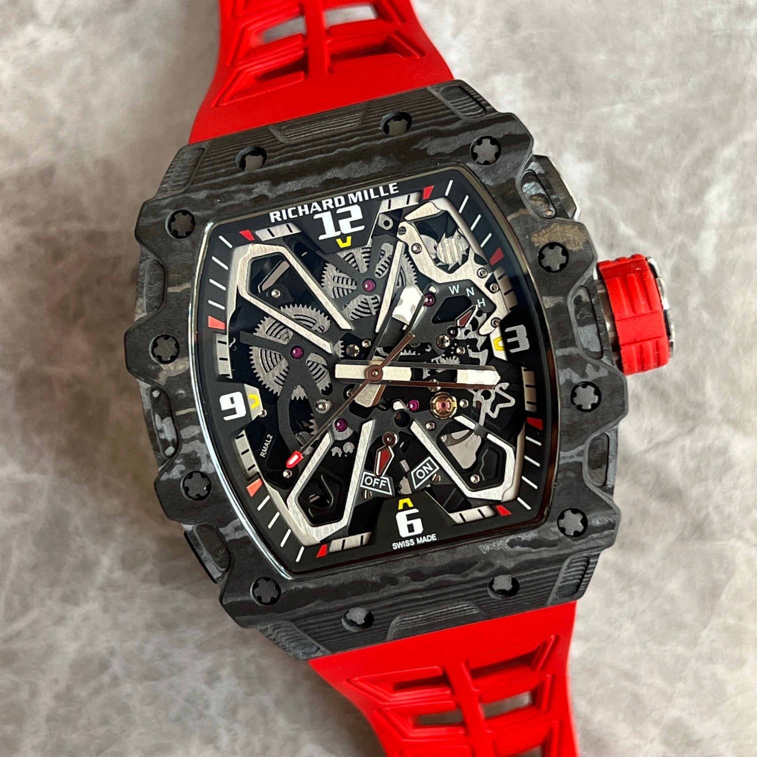Richard Mille RM 11-03 Rafael Nadal Automatic Flyback Chronograph – Carbon TPT® with Red Strap