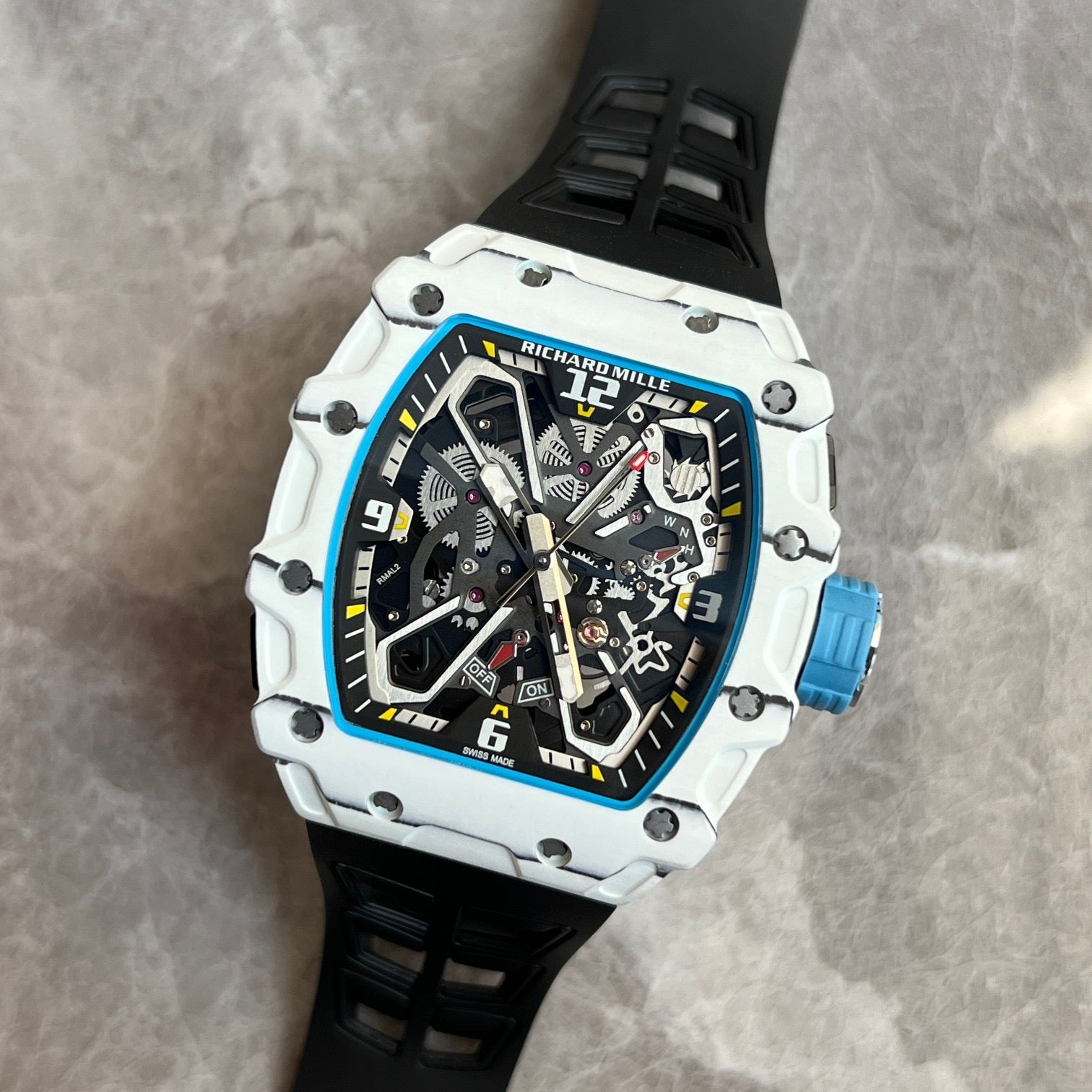 Richard Mille RM35-03 Rafael Nadal Le Mans Classic – White Quartz TPT with Black Strap