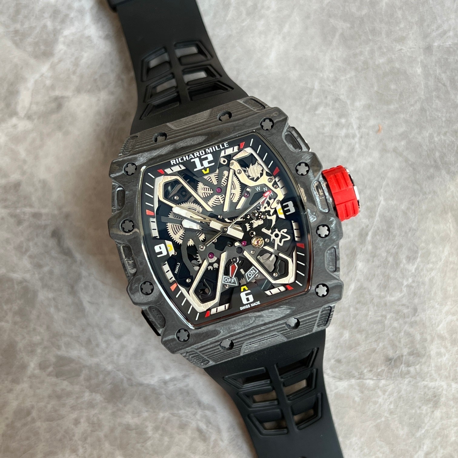 Richard Mille RM 35-03 Rafael Nadal Carbon TPT – Red Crown, Black Strap