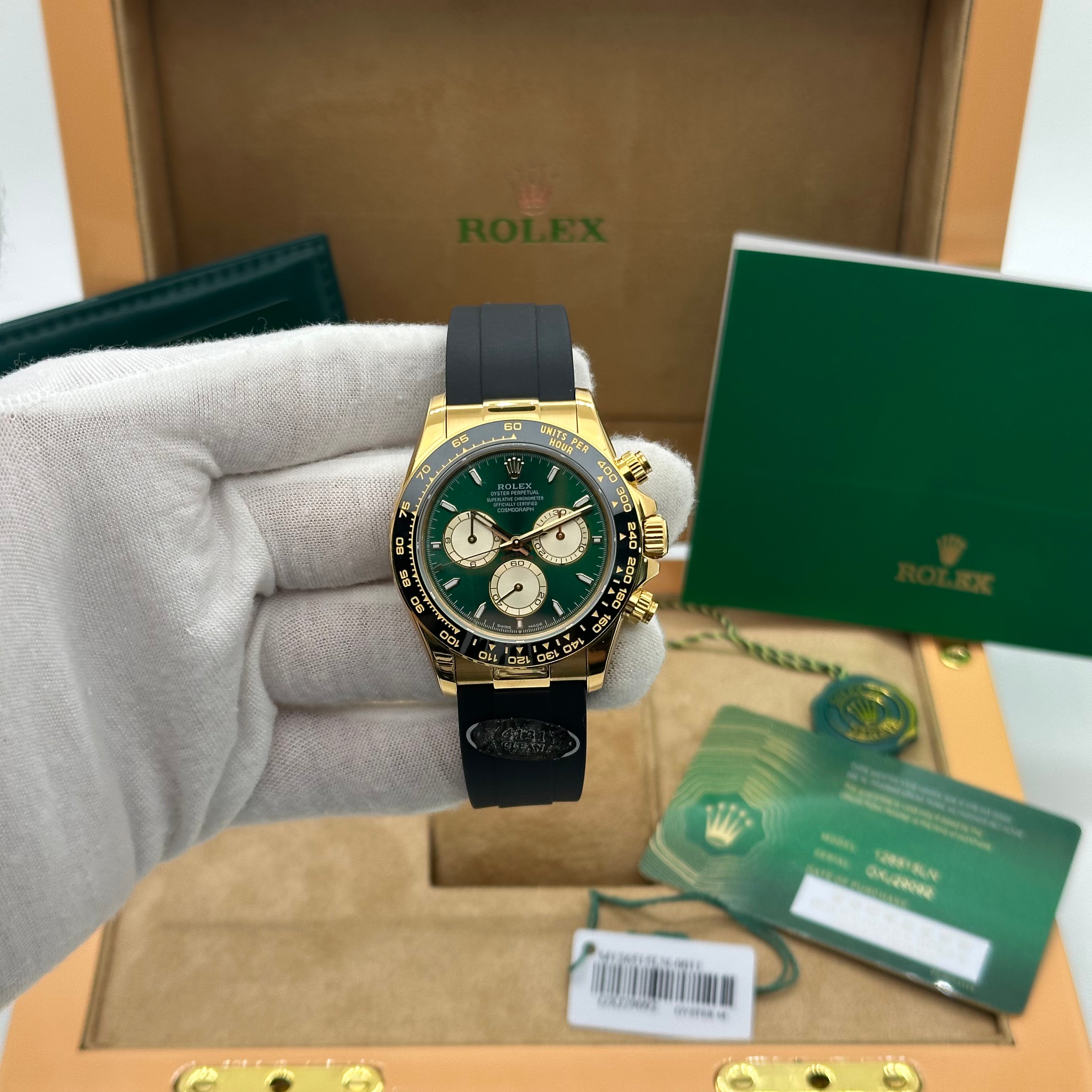 Rolex Daytona Gold Automatic Chronograph - Green Dial – Swiss Super Clone - OXJ29092