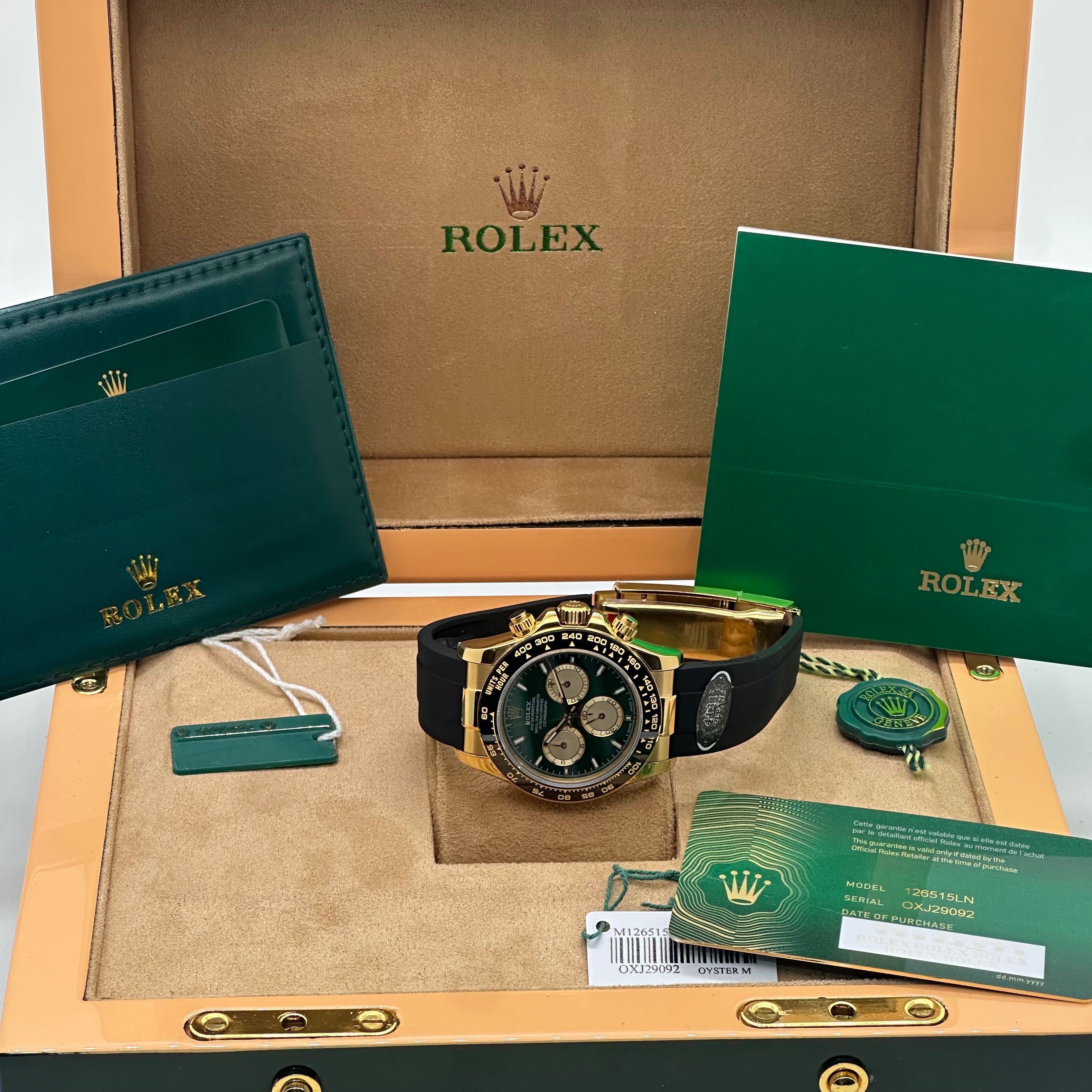 Rolex Daytona Gold Automatic Chronograph - Green Dial – Swiss Super Clone - OXJ29092