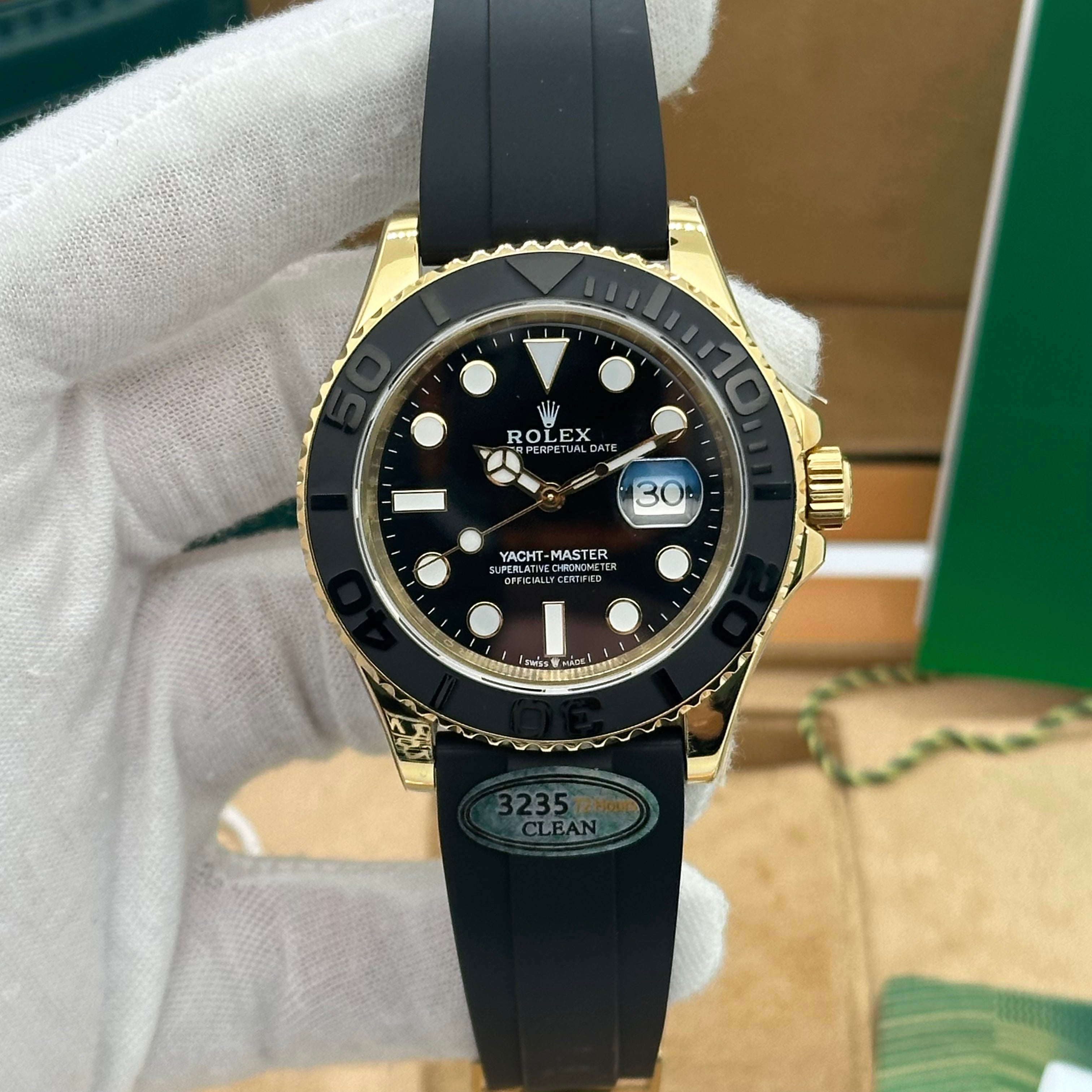 Rolex Yacht-Master 42mm Gold Marine Diver – Black Dial – Premium Edition - Swiss Super Clone - W4785480