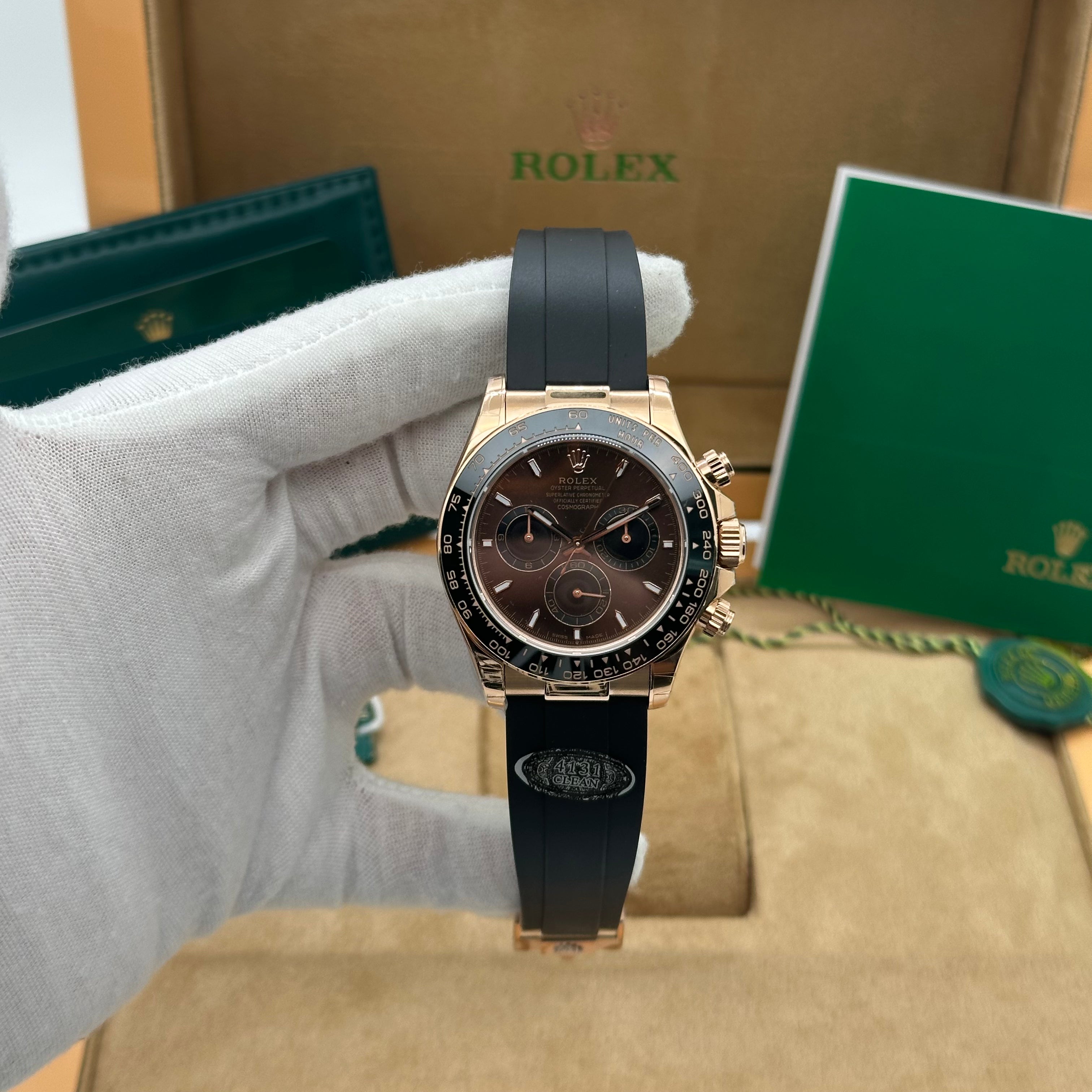 Rolex Daytona 40mm Everose Gold – Chocolate Dial Oysterflex | Swiss Super Clone 1:1 H88F4015