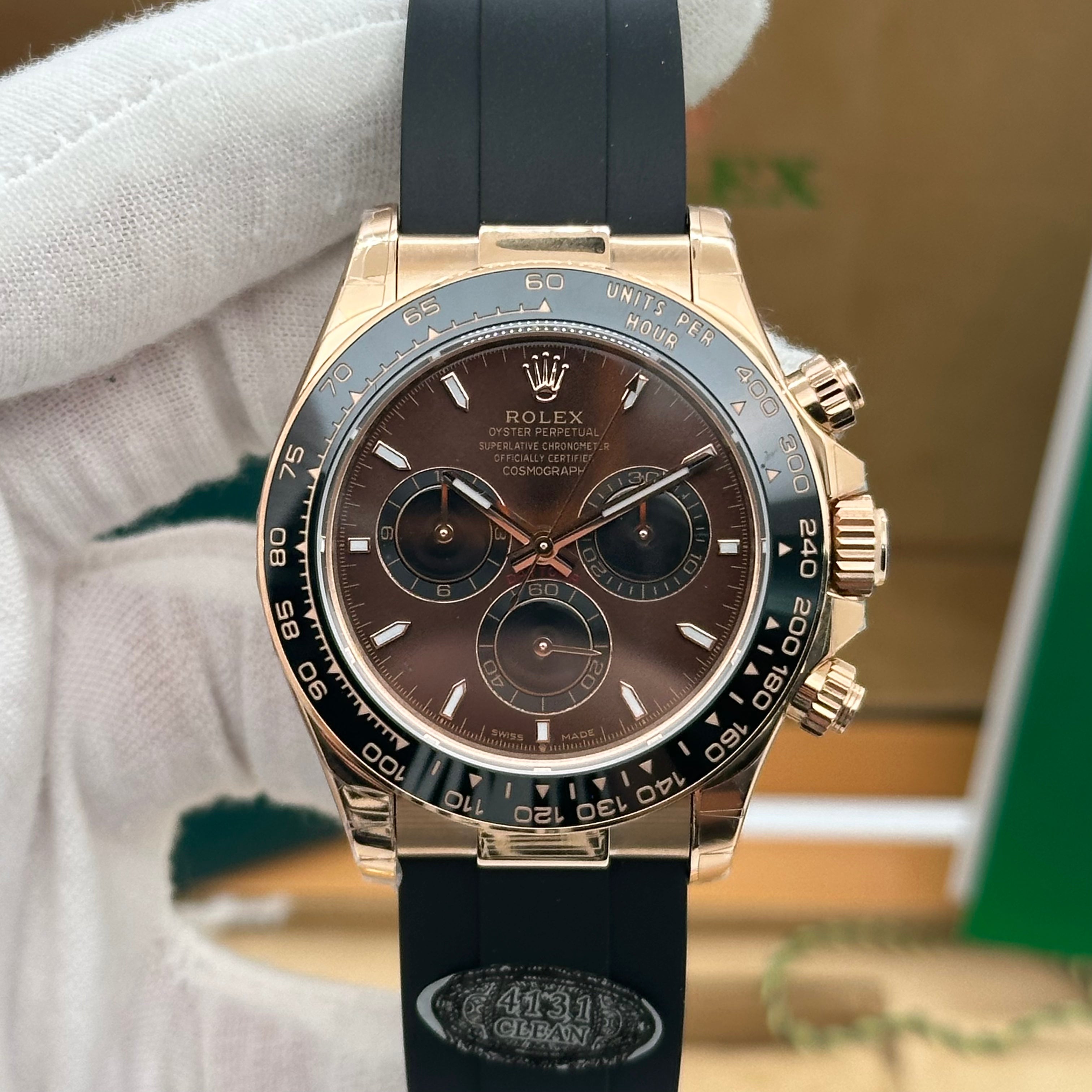 Rolex Daytona 40mm Everose Gold – Chocolate Dial Oysterflex | Swiss Super Clone 1:1 H88F4015
