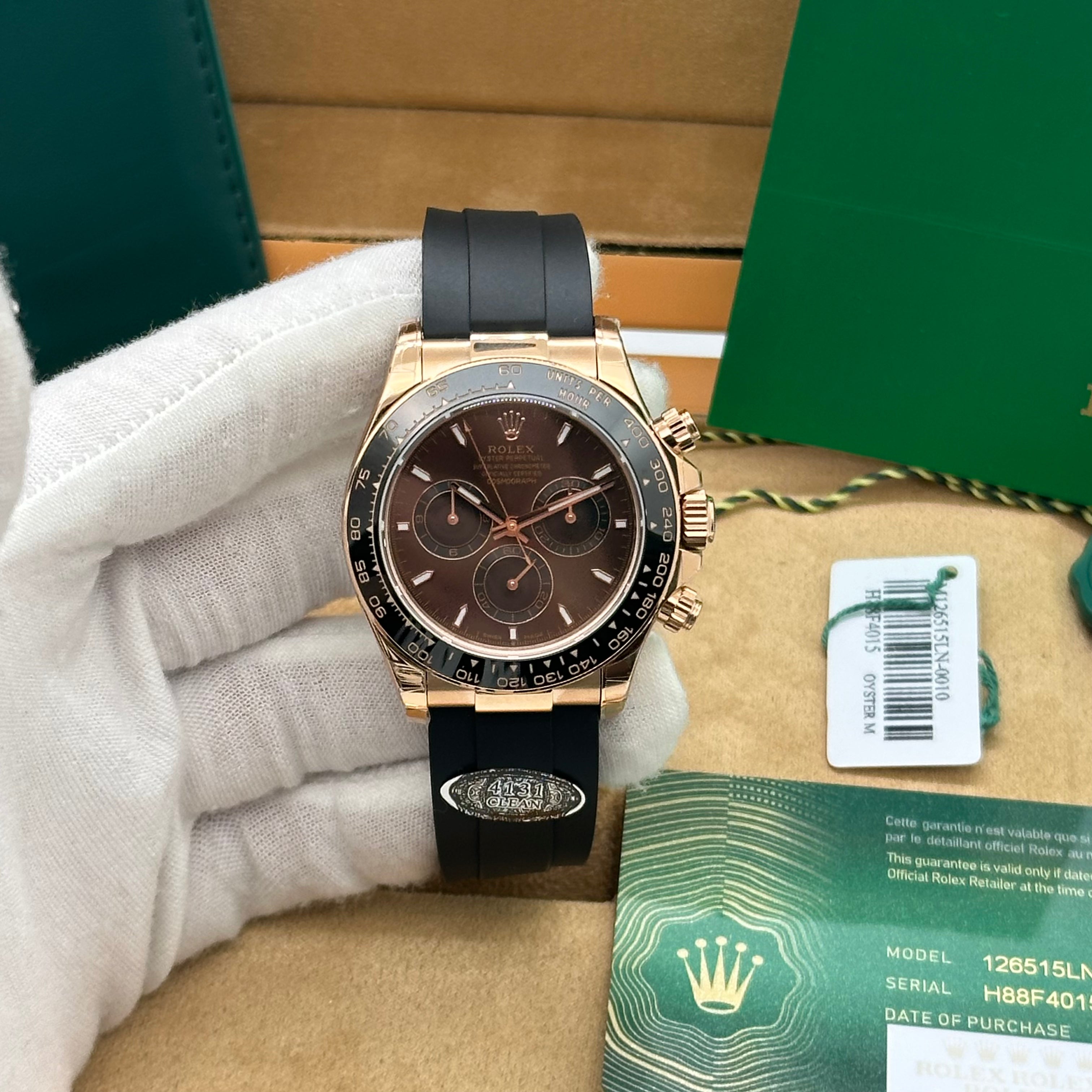 Rolex Daytona 40mm Everose Gold – Chocolate Dial Oysterflex | Swiss Super Clone 1:1 H88F4015