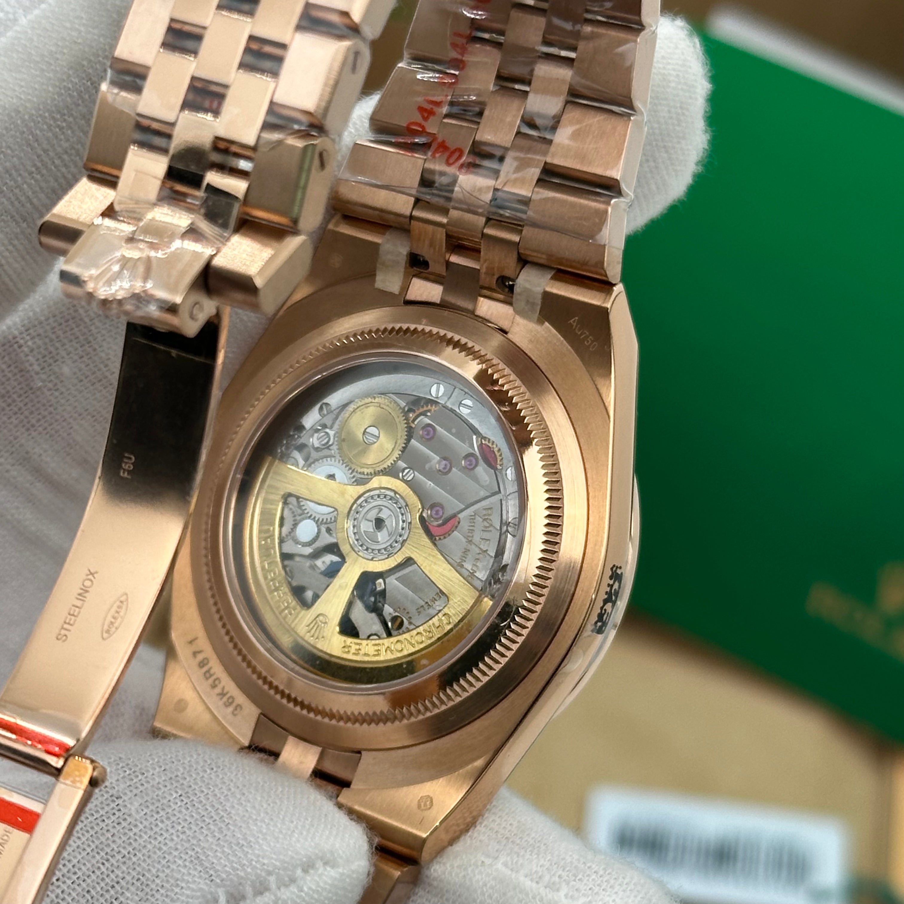 Rolex Oyster Perpetual Land-Dweller 41MM Rose Gold Watch with Diamond Bezel & Date Window 36K5R871