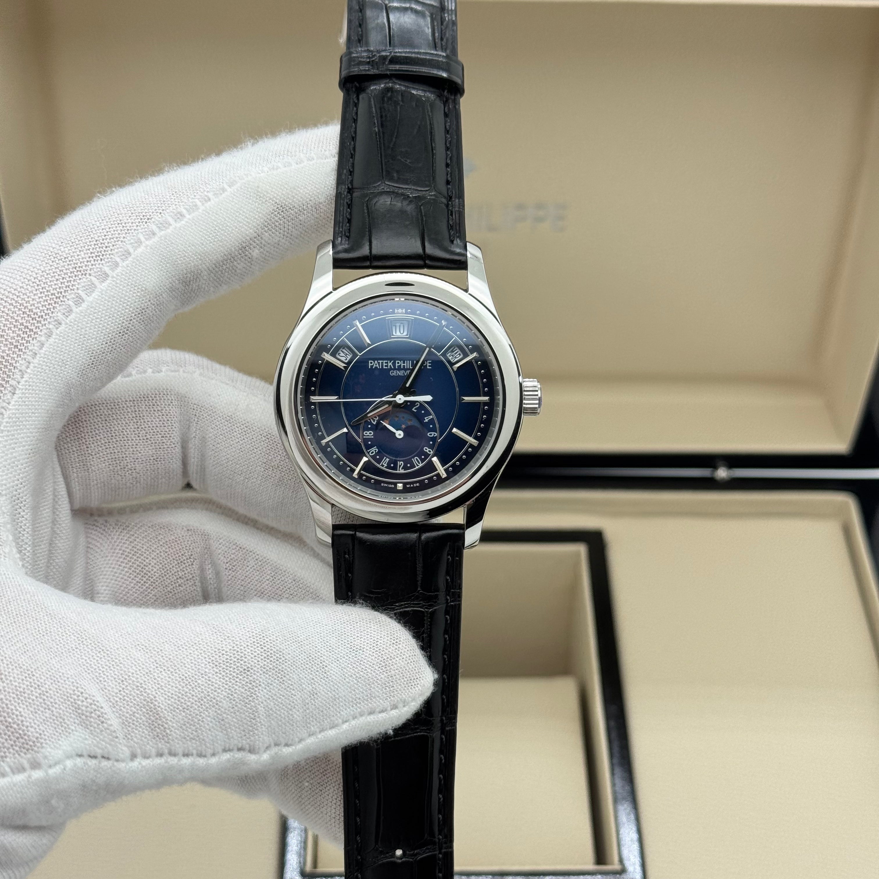 Patek Philippe Annual Calendar – Blue Dial – Leather Strap – Swiss Super Clone