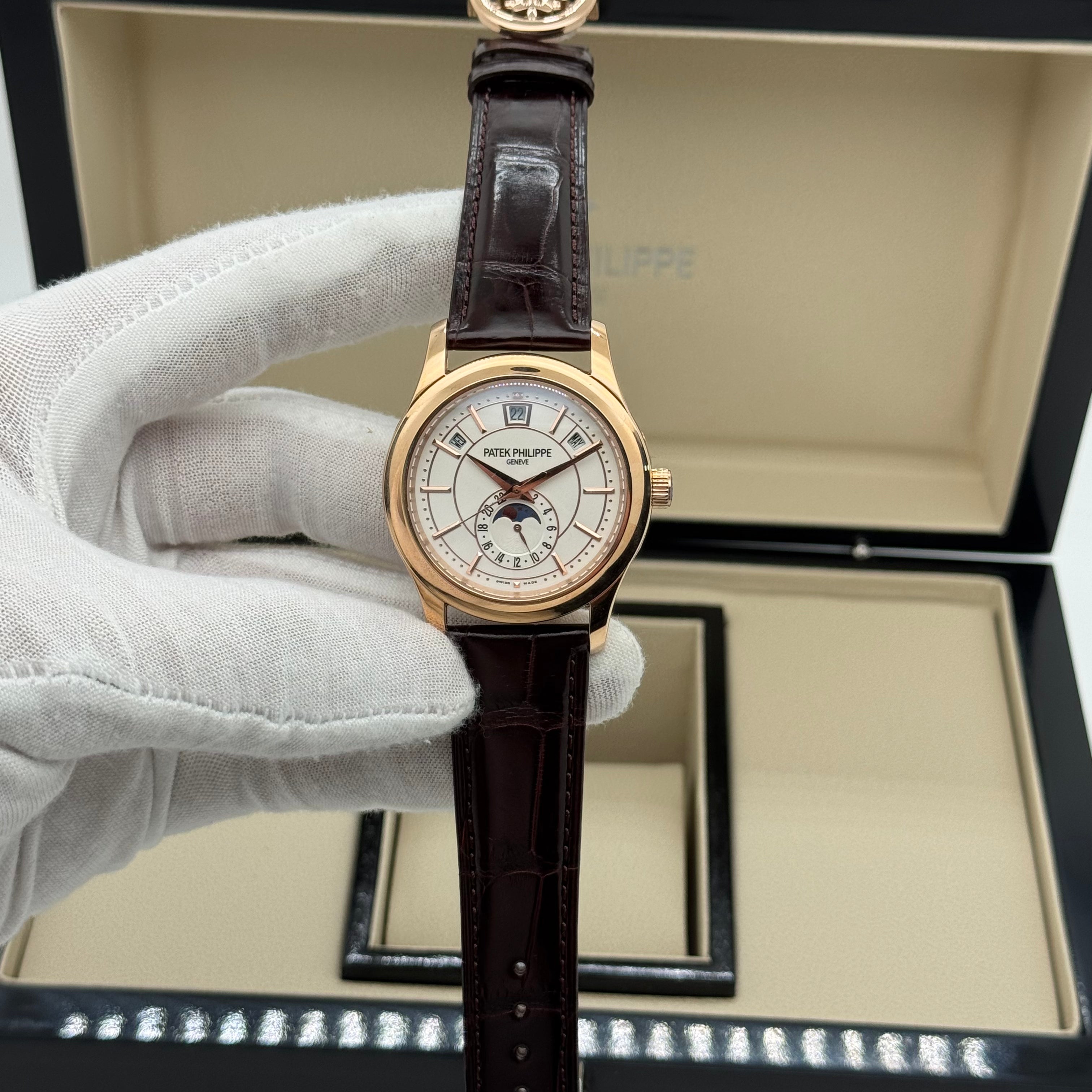 Patek Philippe Annual Calendar – Rose Gold – White Dial – Leather Strap – Swiss Super Clone
