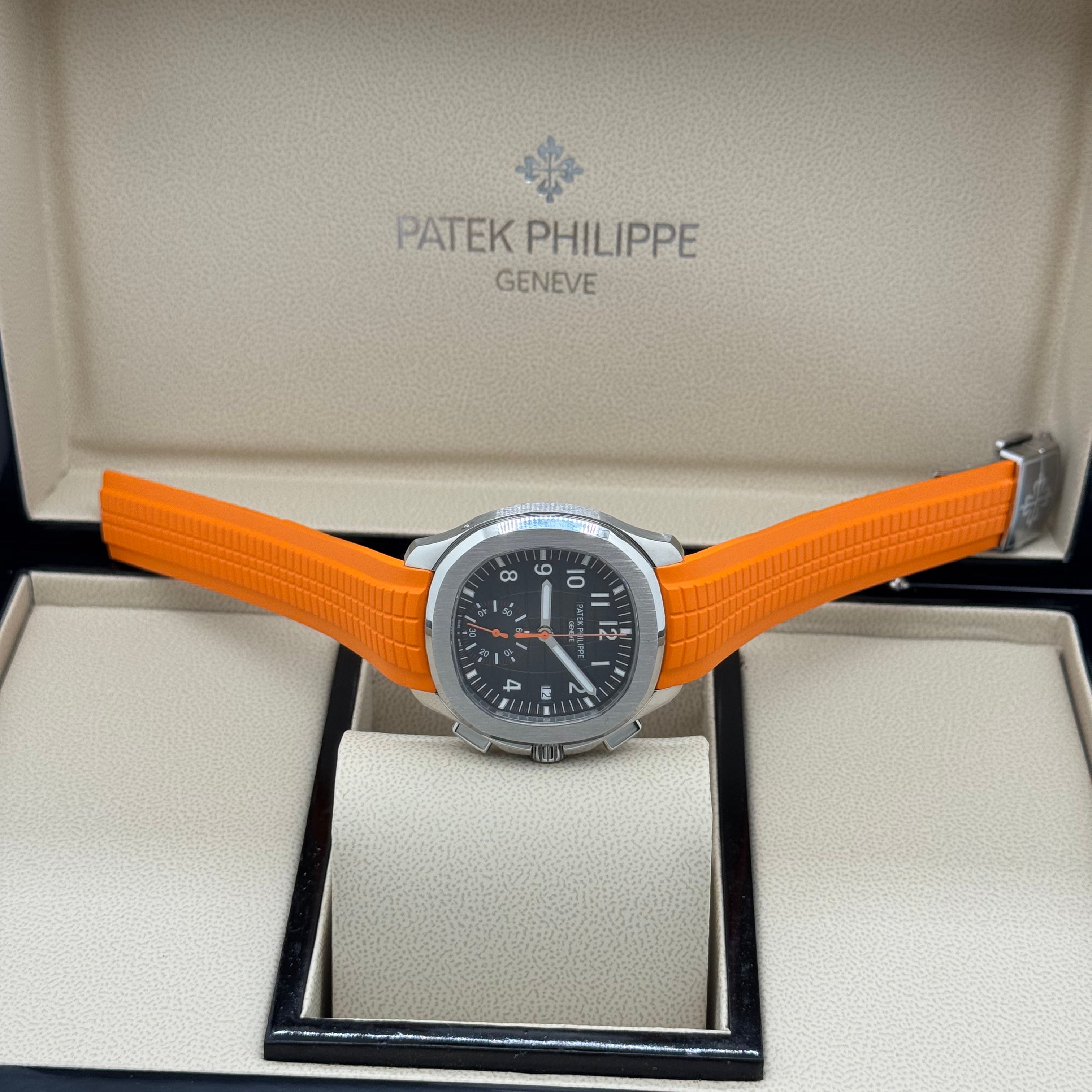 Patek Philippe Aquanaut Chronograph 5968A – Swiss Super Clone (Orange Rubber Strap)