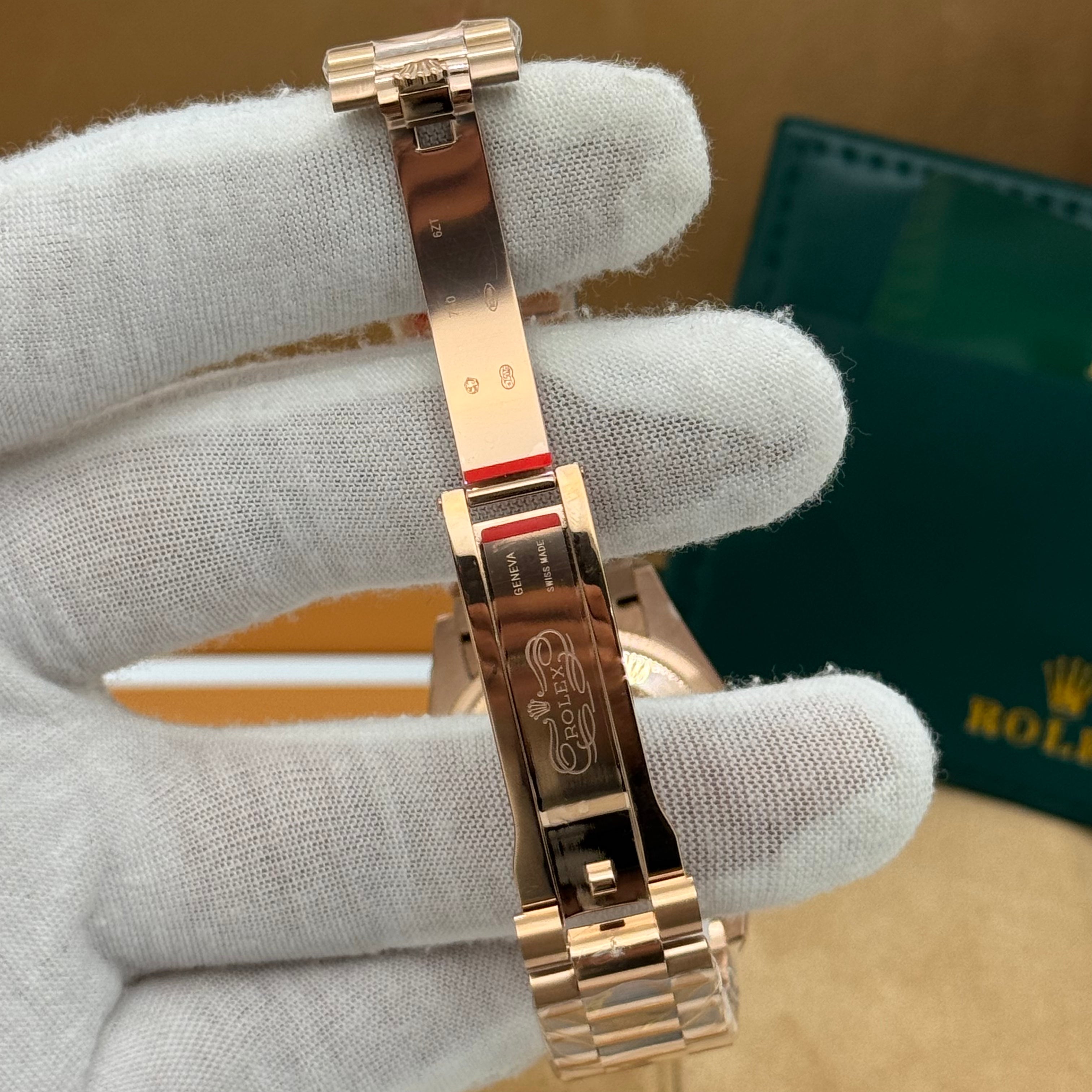 Rolex President Style Automatic Watch – Turquoise Stone Dial – Diamond Bezel