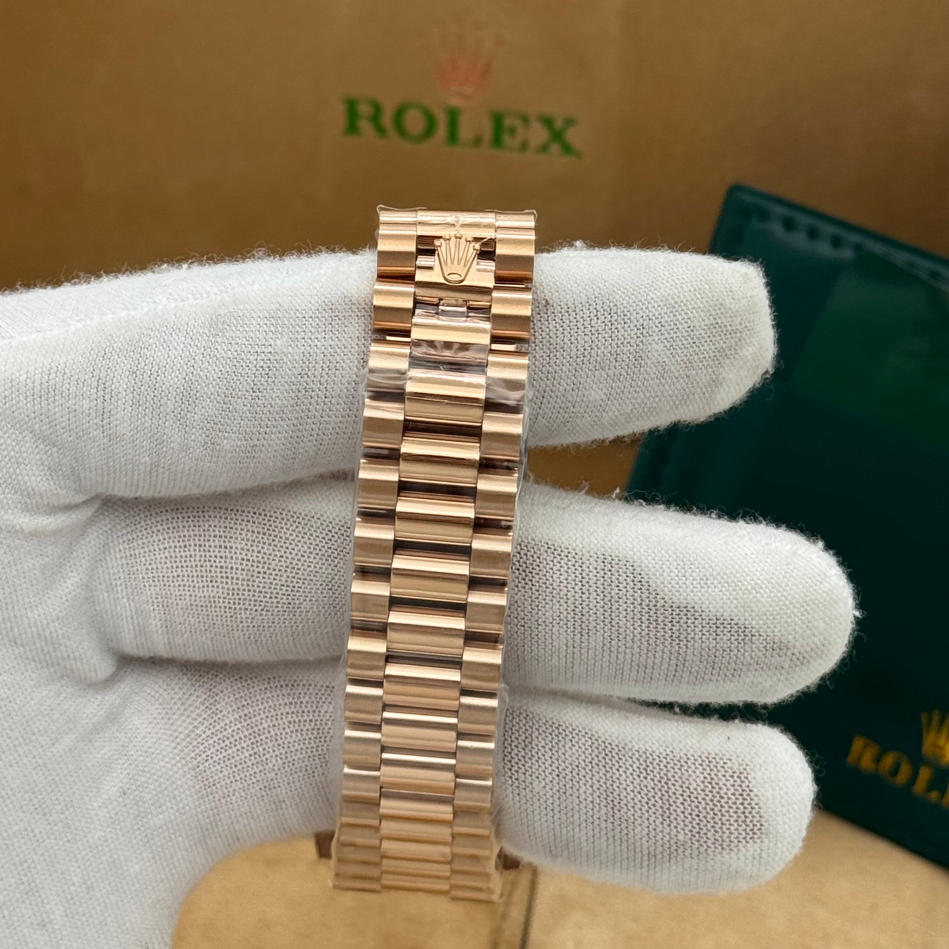 Rolex President Style Automatic Watch – Turquoise Stone Dial – Diamond Bezel