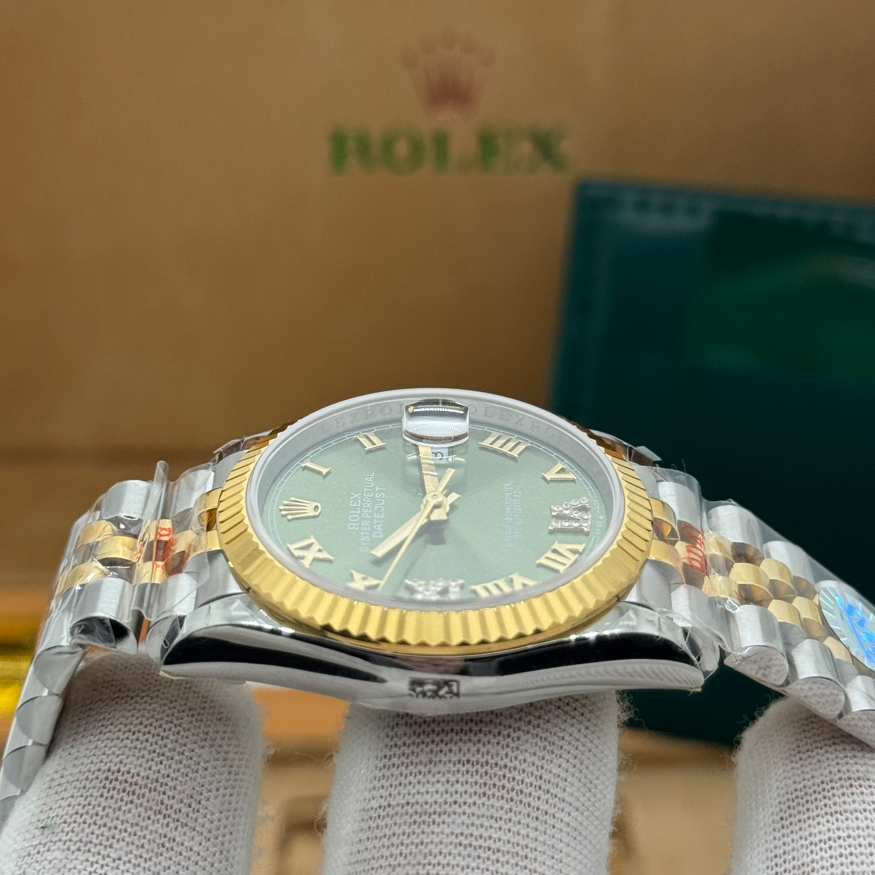 Rolex President Style Automatic 36MM Watch – Green Dial – Two-Tone Steel/Gold