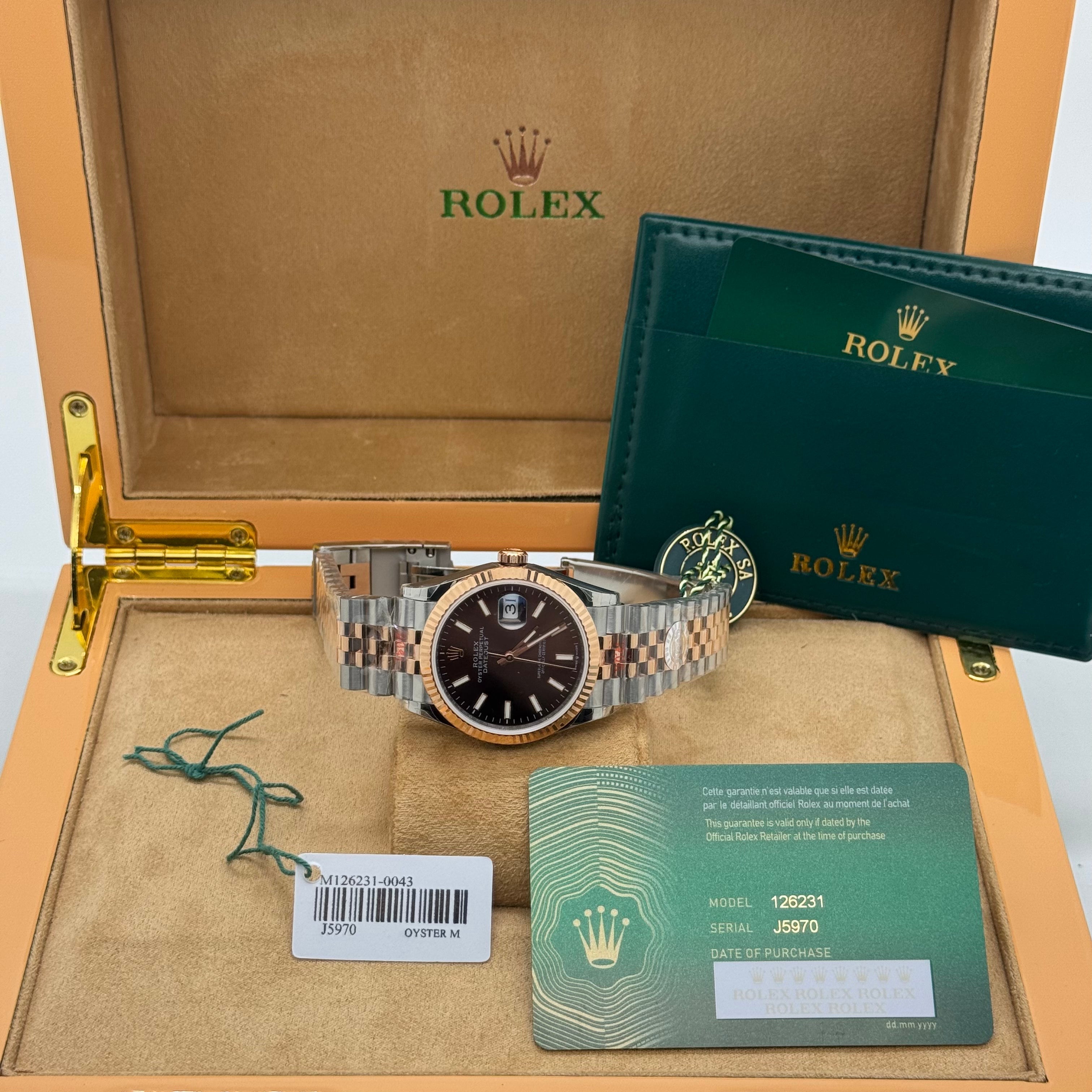 Rolex Datejust 36MM – Two-Tone Rose Gold & Steel / Chocolate Dial