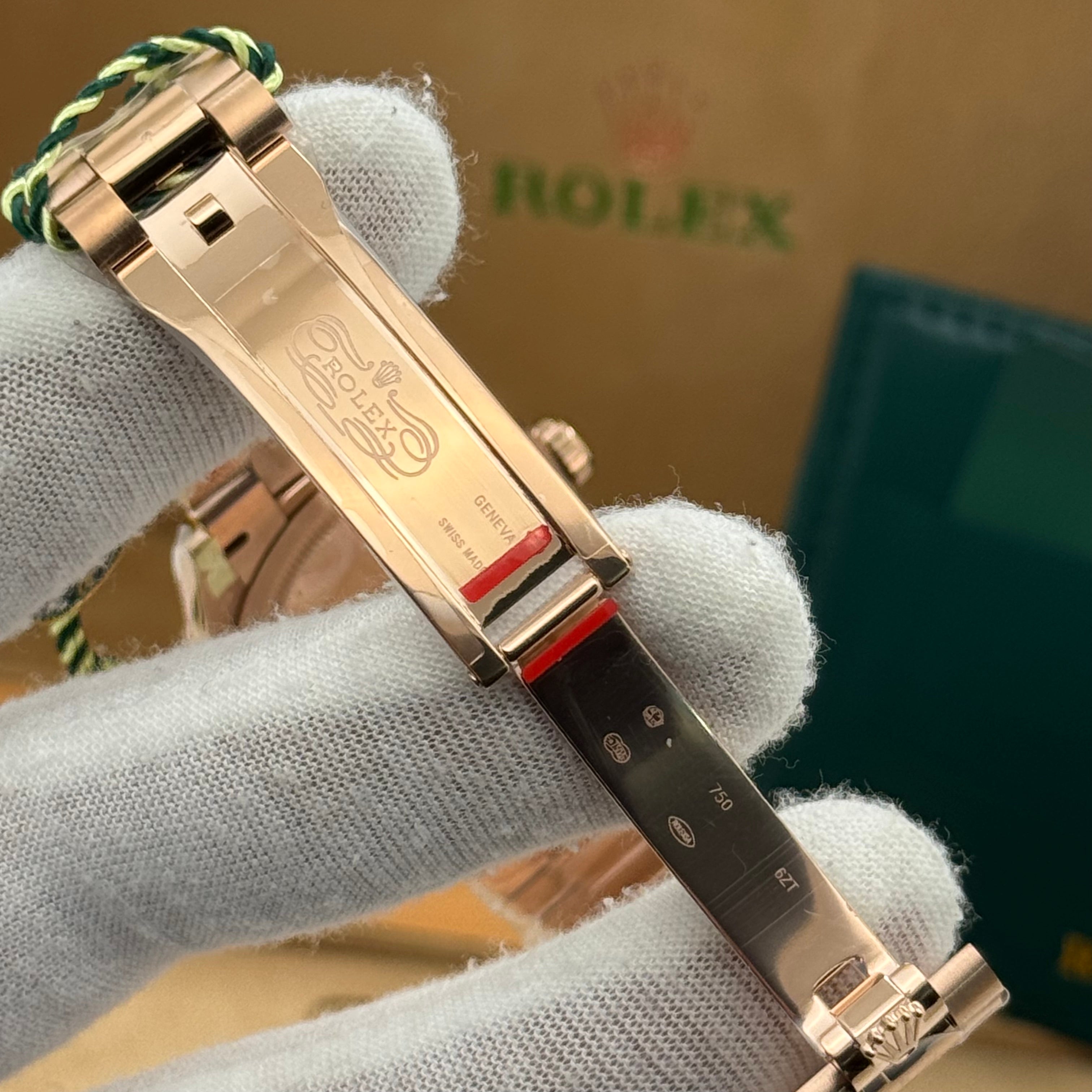 Rolex Day-Date Rose Gold Watch – Full Diamond Pavé Dial – Rainbow Markers