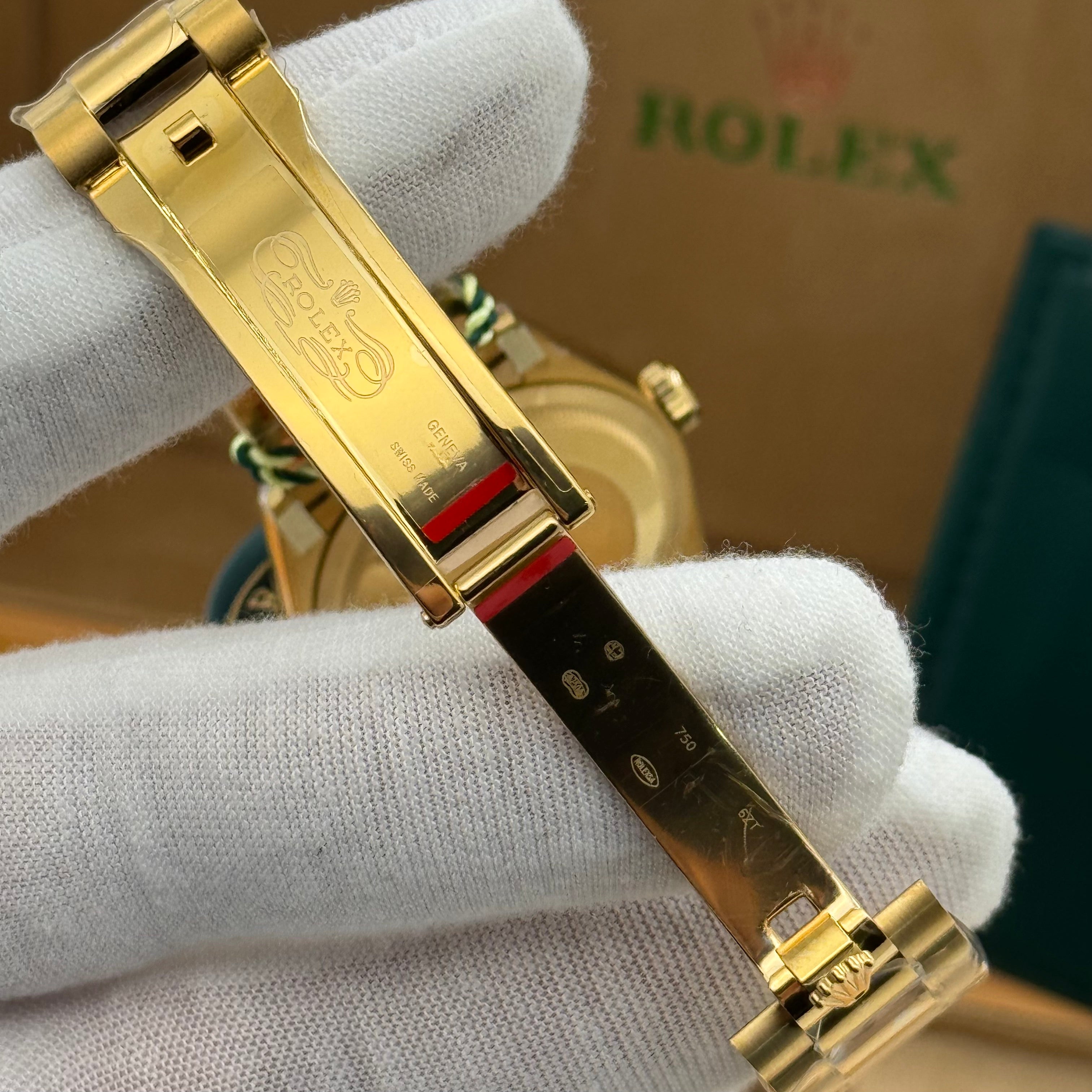 Rolex Day-Date 36MM - Gold With Turquoise Marble Dial & Diamond-Style Makers