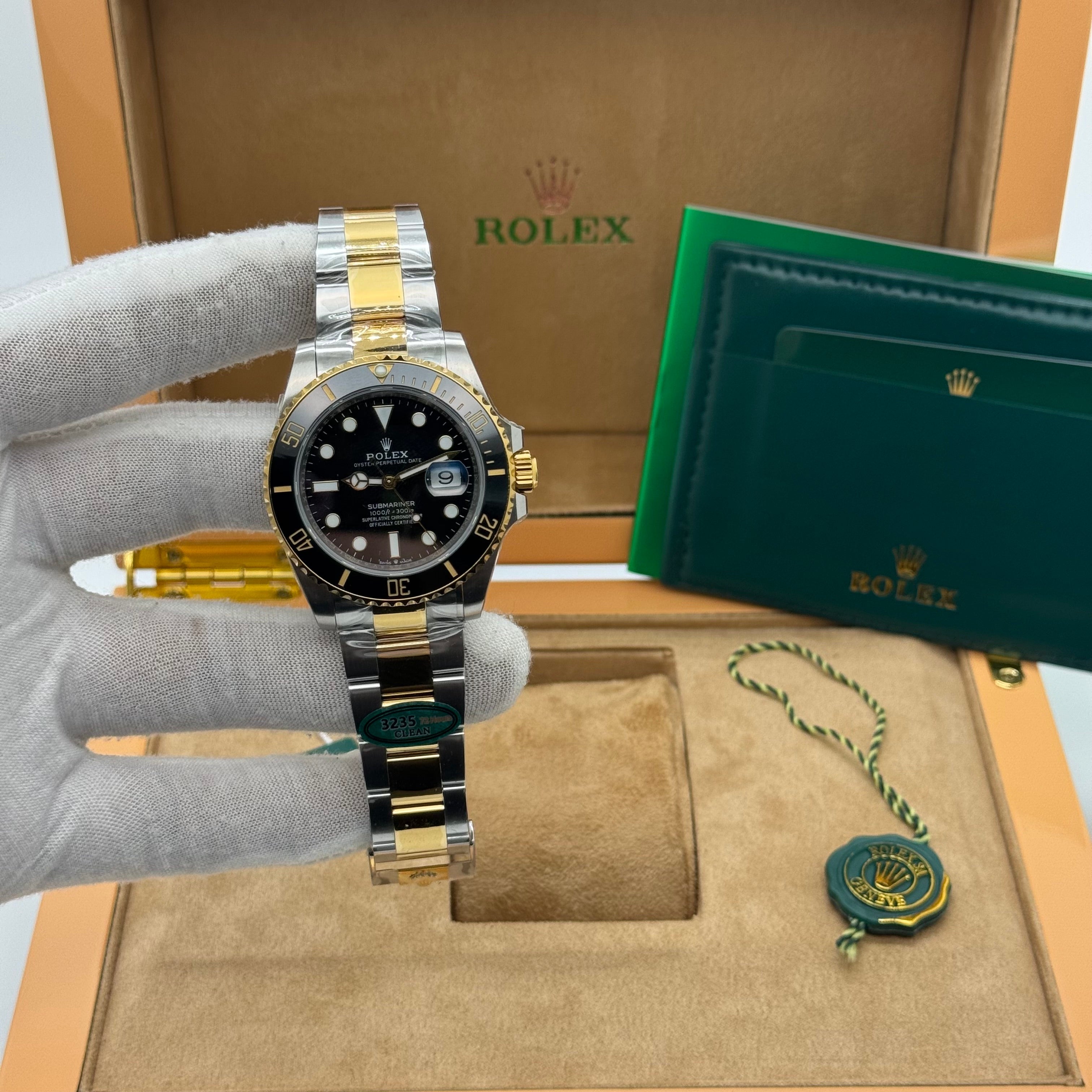 Rolex Submariner Dive Watch – Two-Tone Black Edition | Swiss Automatic - 6R8264V6