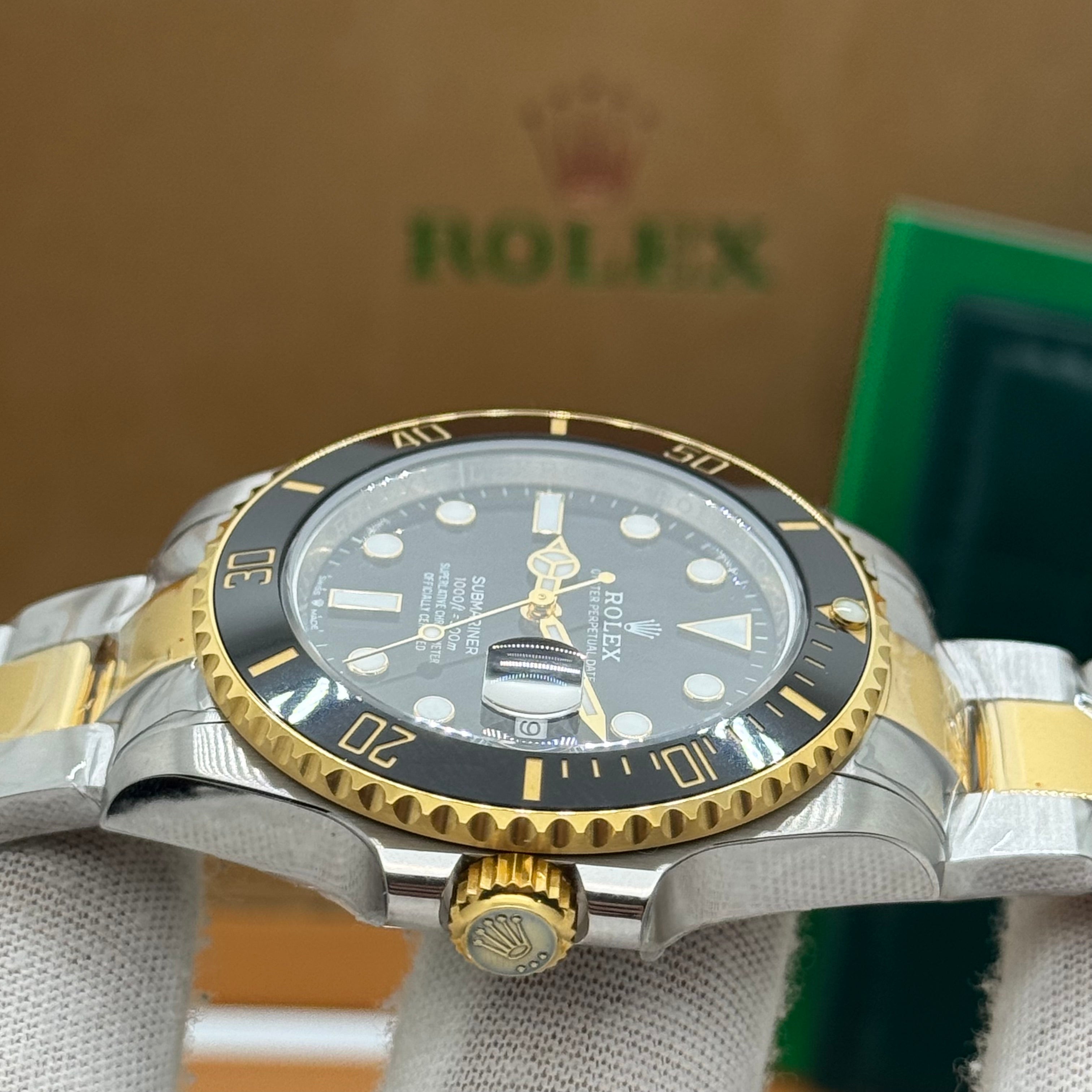 Rolex Submariner Dive Watch – Two-Tone Black Edition | Swiss Automatic - 6R8264V6