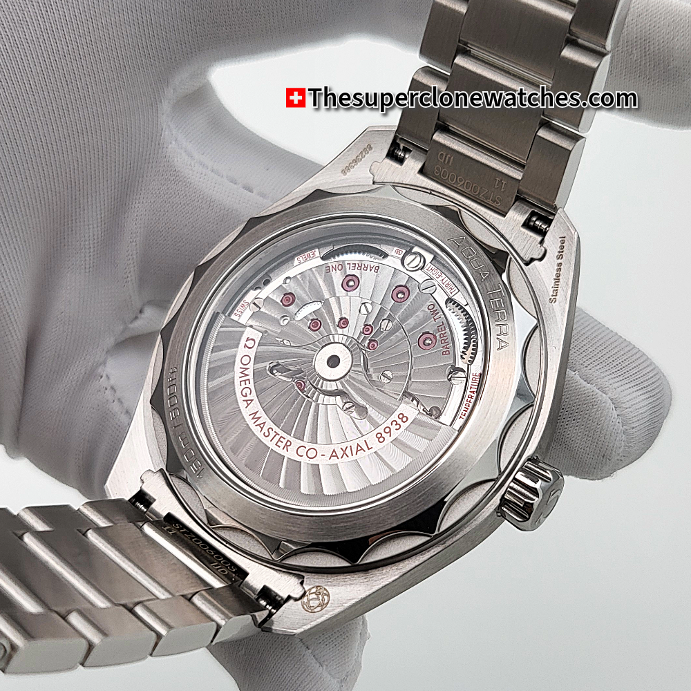Omega Seamaster Aqua Terra Steel on Steel 150m Co-Axial Master Chronometer GMT Worldtimer Exact 1:1 Super Clone 8938 Swiss Movement Replica Watch