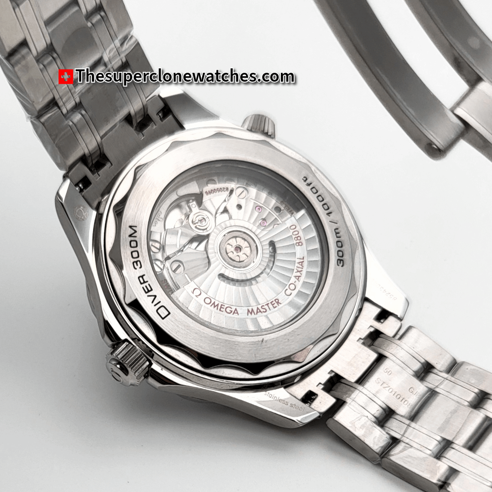 Omega Seamaster Diver 300M Steel On Steel Black Dial Exact 1:1 Super Clone 8800 Swiss Movement Replica Watch