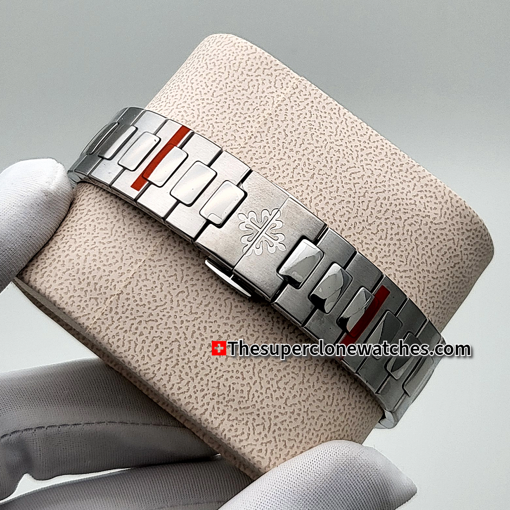 Patek Philippe Cubitus White Gold 7128/1G-001 Sunburst Blue-Gray Dial Exact 1:1 Super Clone 26-330 S C/434 Swiss Movement Replica Watch