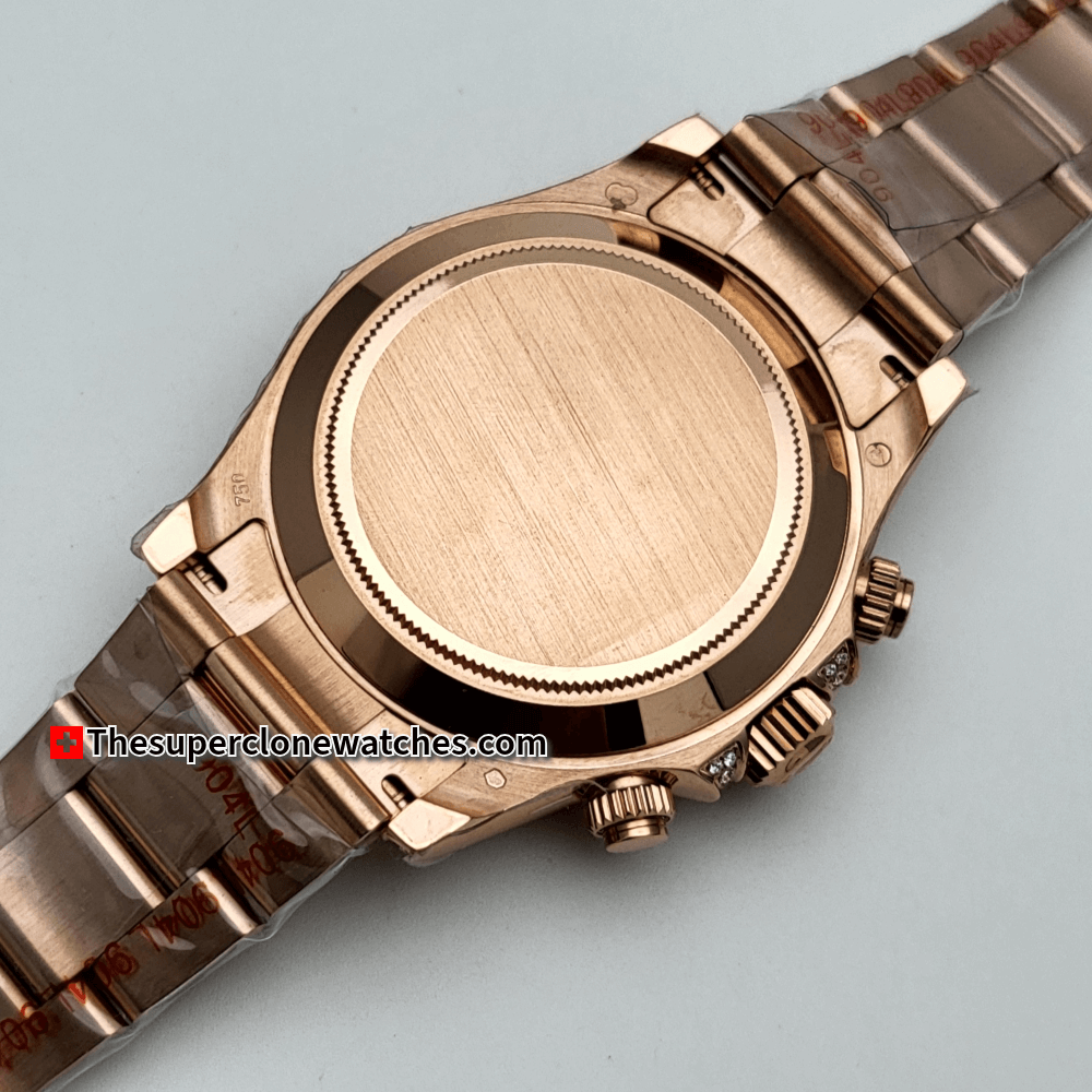 Rolex Cosmograph Daytona Rainbow Everose Gold Black Dial Exact 1:1 Super Clone 4130 Swiss Movement Replica Watch Ref-116595RBOW