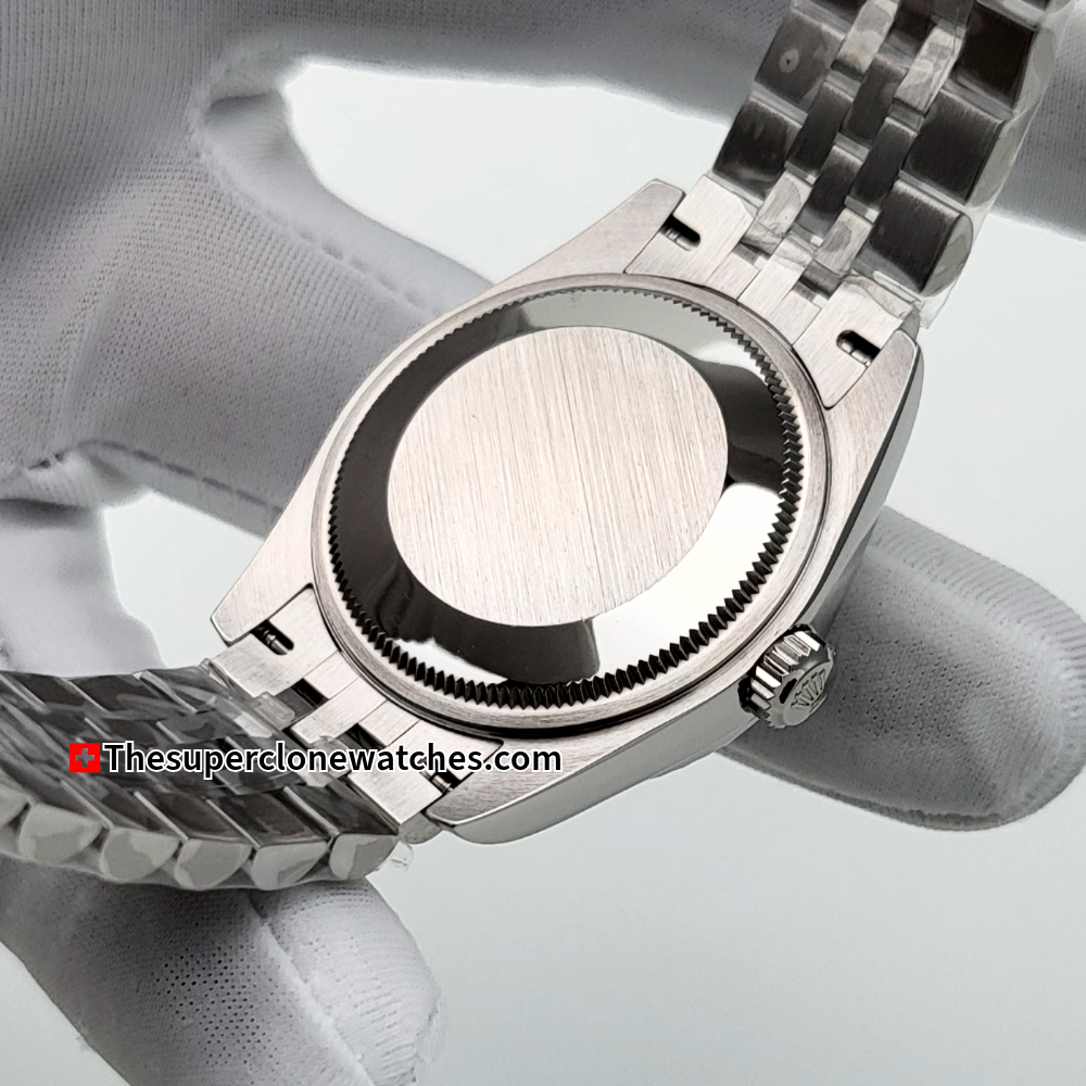 Rolex Datejust Oystersteel and White Gold Diamonds Set White Mother-of-Pearl Dial 31mm Exact 1:1 Super Clone 2236 Swiss Movement Replica Watch Ref-278274