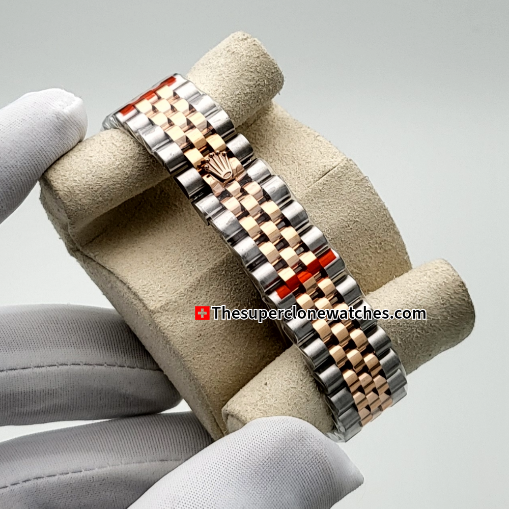 Rolex Datejust Oystersteel and Everose Gold Diamonds Set Silver Dial 31mm Exact 1:1 Super Clone 2236 Swiss Movement Replica Watch Ref-278271