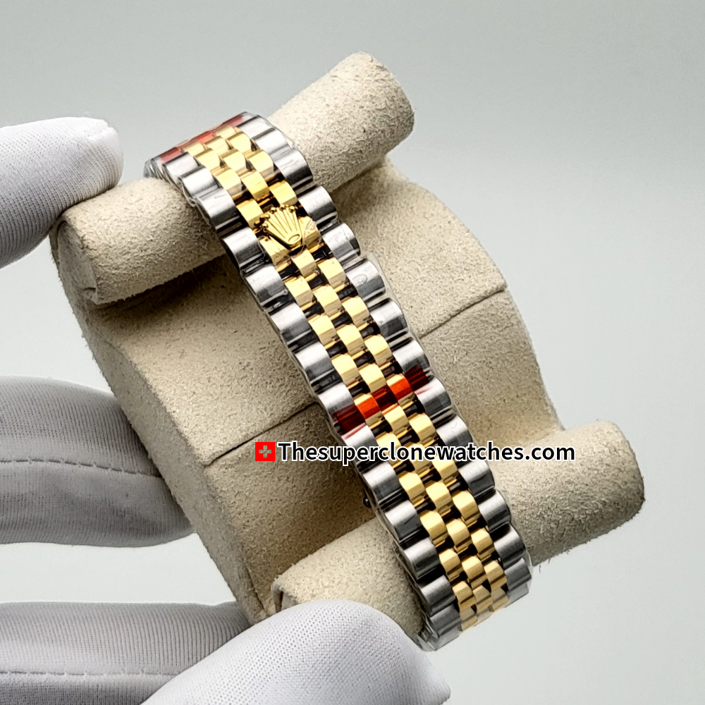 Rolex Datejust Oystersteel and Yellow Gold Diamonds Set Champagne-Colour Dial 31mm Exact 1:1 Super Clone 2236 Swiss Movement Replica Watch Ref-278273