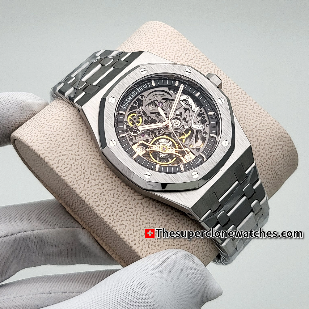 Audemars Piguet Royal Oak Double Balance Wheel Openworked Stainless Steel Exact 1:1 Super Clone 3132 Swiss Movement Replica Watch