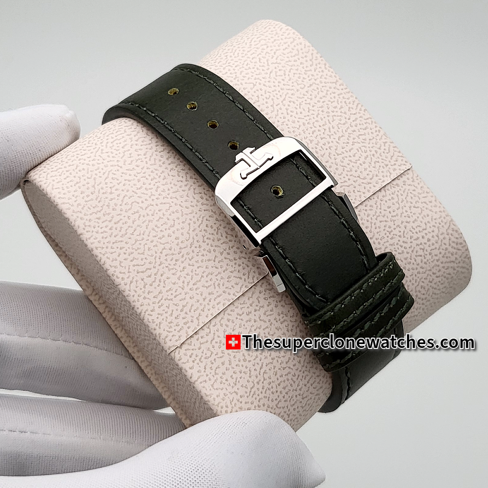 Jaeger-LeCoultre Reverso Tribute Monogace Small Seconds Green leather Strap Exact 1:1 Super Clone 822 Swiss Movement Replica Watch