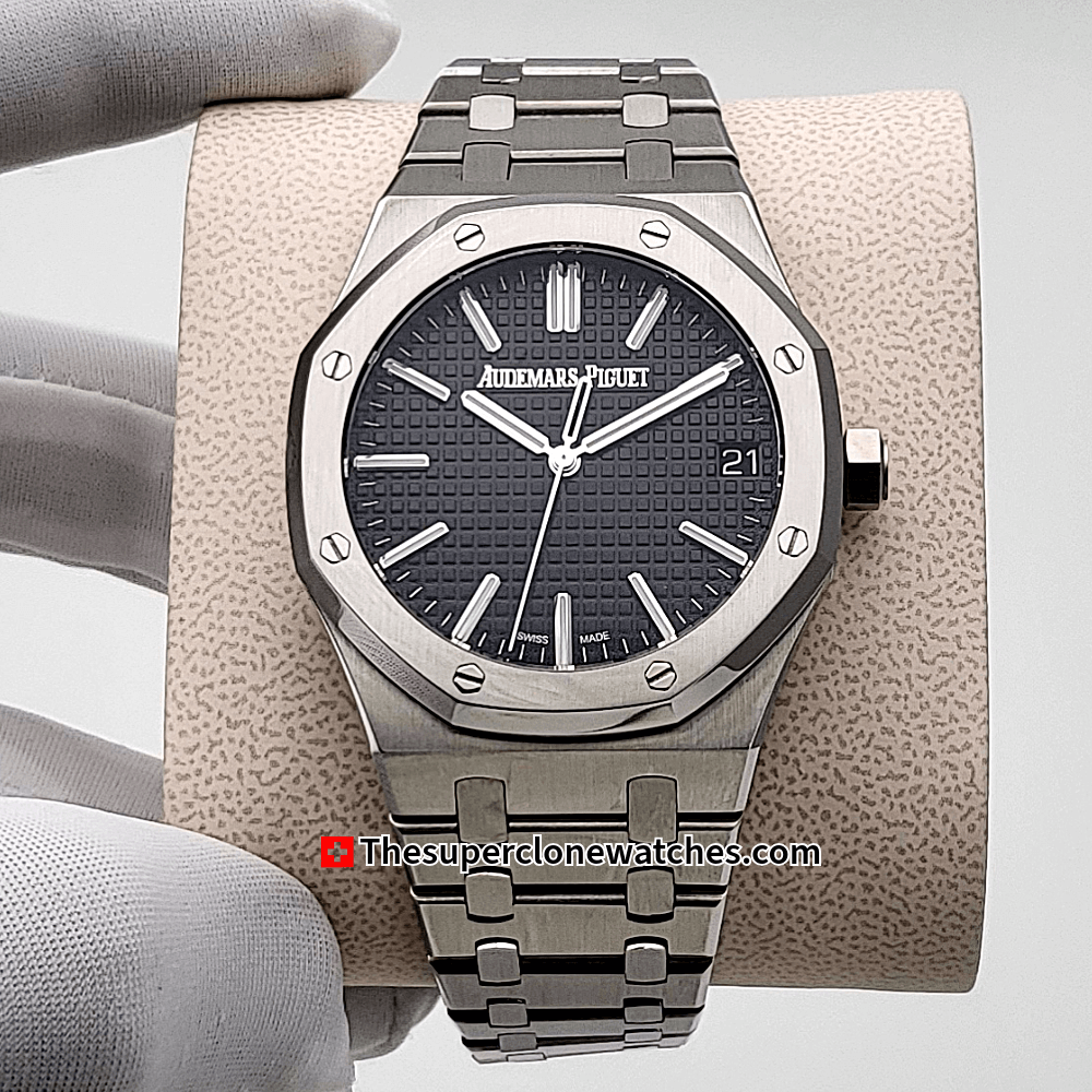 Audemars Piguet Royal Oak Stainless Steel Black Dial Exact 1:1 Super Clone 3120 Swiss Movement Replica Watch