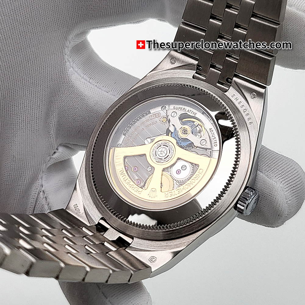 Rolex Land-Dweller 40mm Platinum Ice Blue Honeycomb Motif Dial Exact 1:1 Super Clone 7135 Swiss Movement Replica Watch Ref-127336