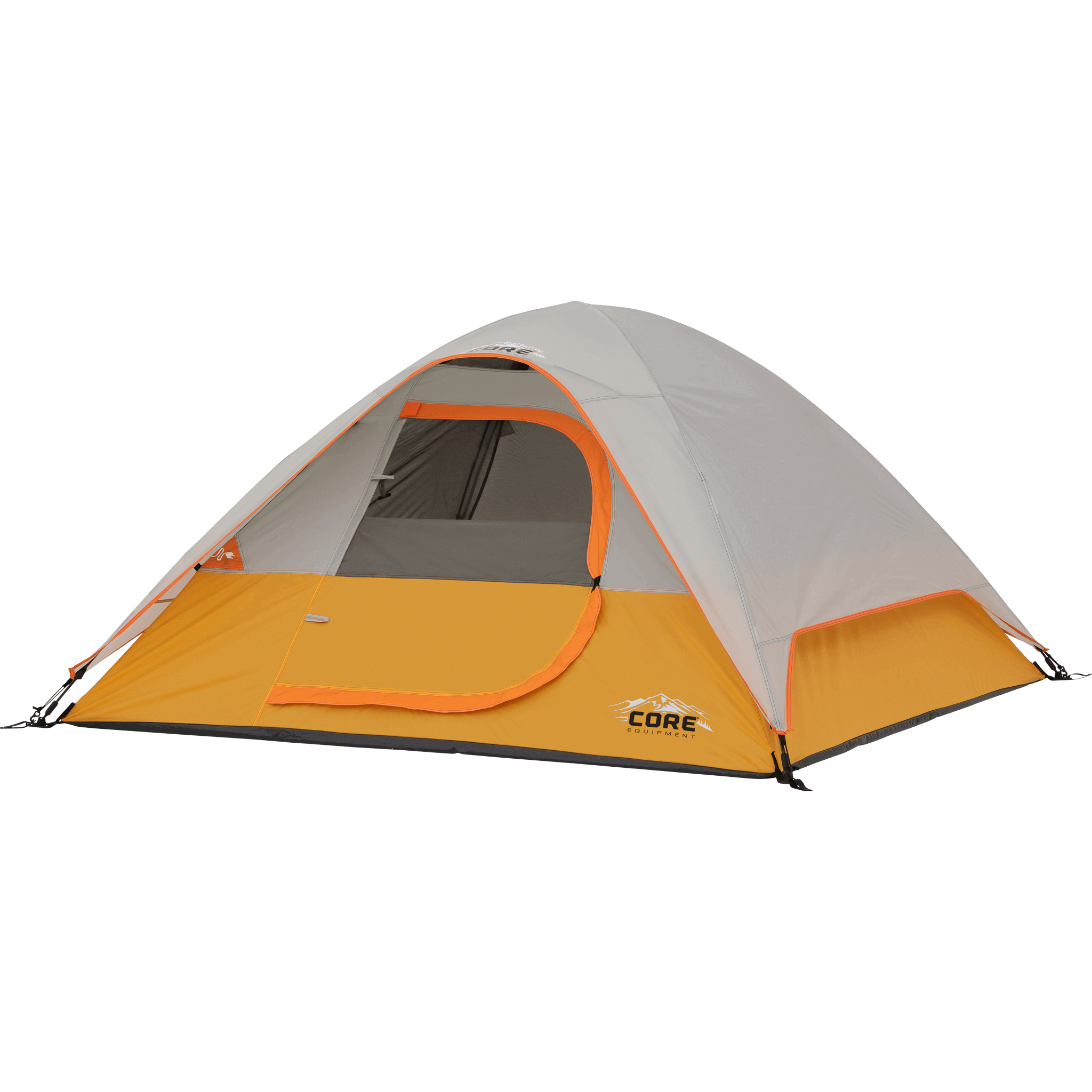 CORE 3 person dome tent with front D-door, weather protection, and compact design for outdoor camping.